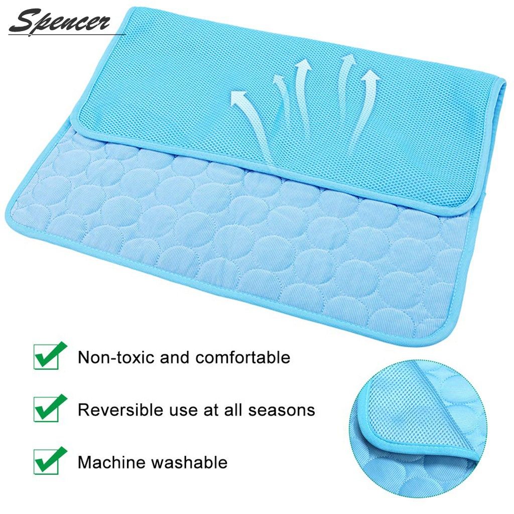 Spencer Pet Cooling Mat for Dogs Cats Non Toxic Breathable Ice Silk Cooling Pad Blanket for Kennels Crates Sofa Car Seats 