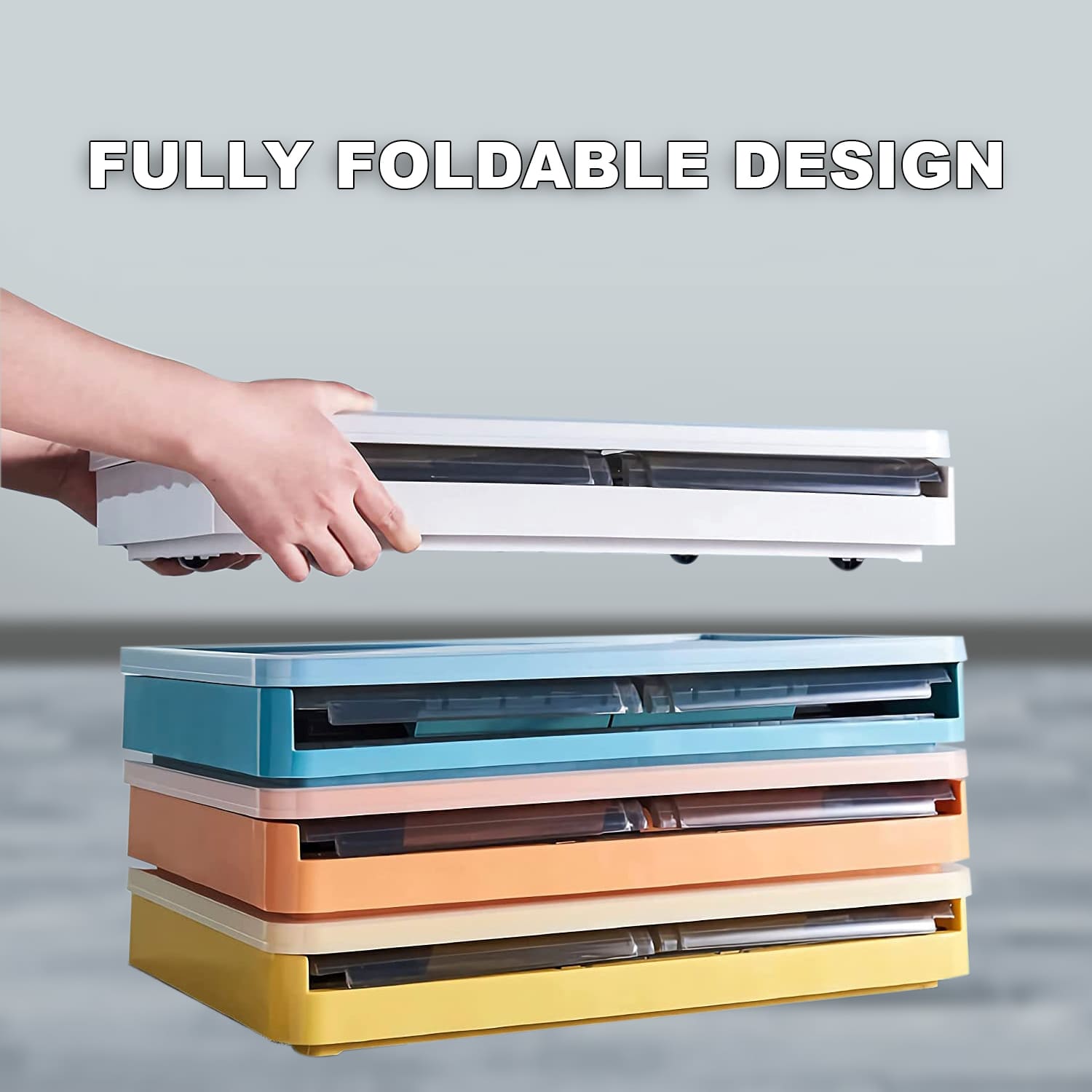 HandmadeTrasures® Storage Containers, For Clothes, Blankets, Kitchen Items, with 4 Wheels