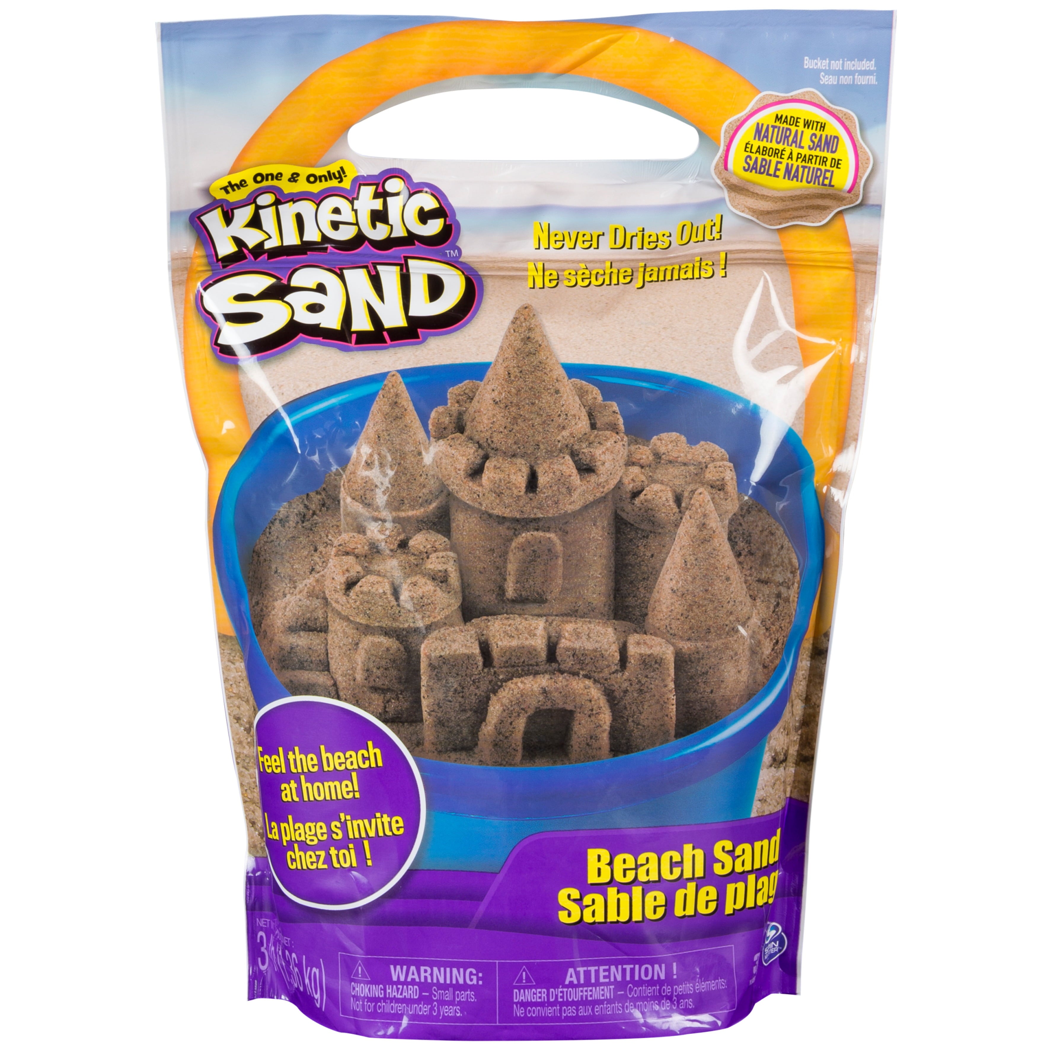 Kinetic Sand, 3lbs Beach Sand for Ages 3 and Up (Packaging My Vary)