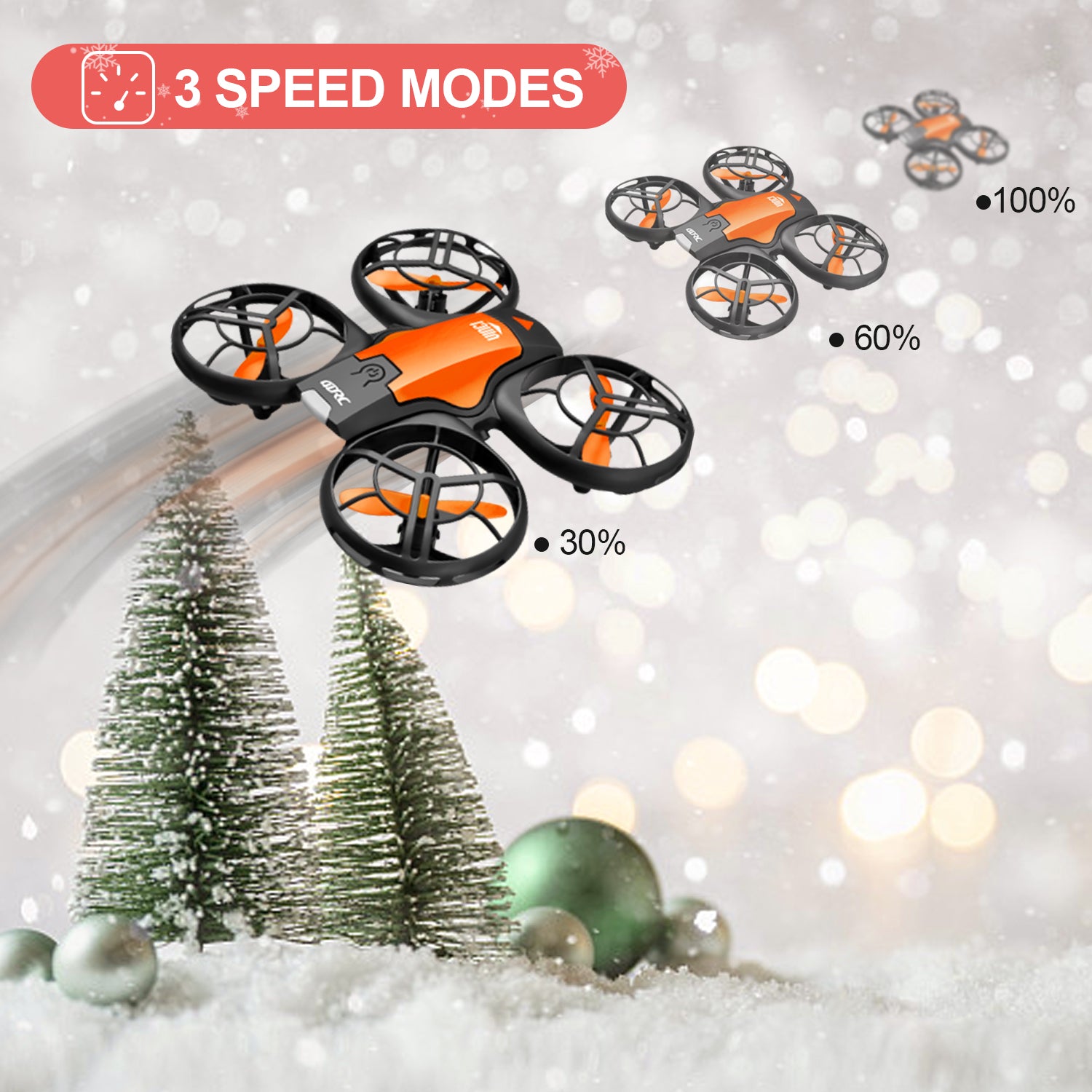 4DRC V8c Drone with 720P HD Camera for Adults and Children FPV Real-time Video， 2 Modular Batteries and Storage Bag， Orange