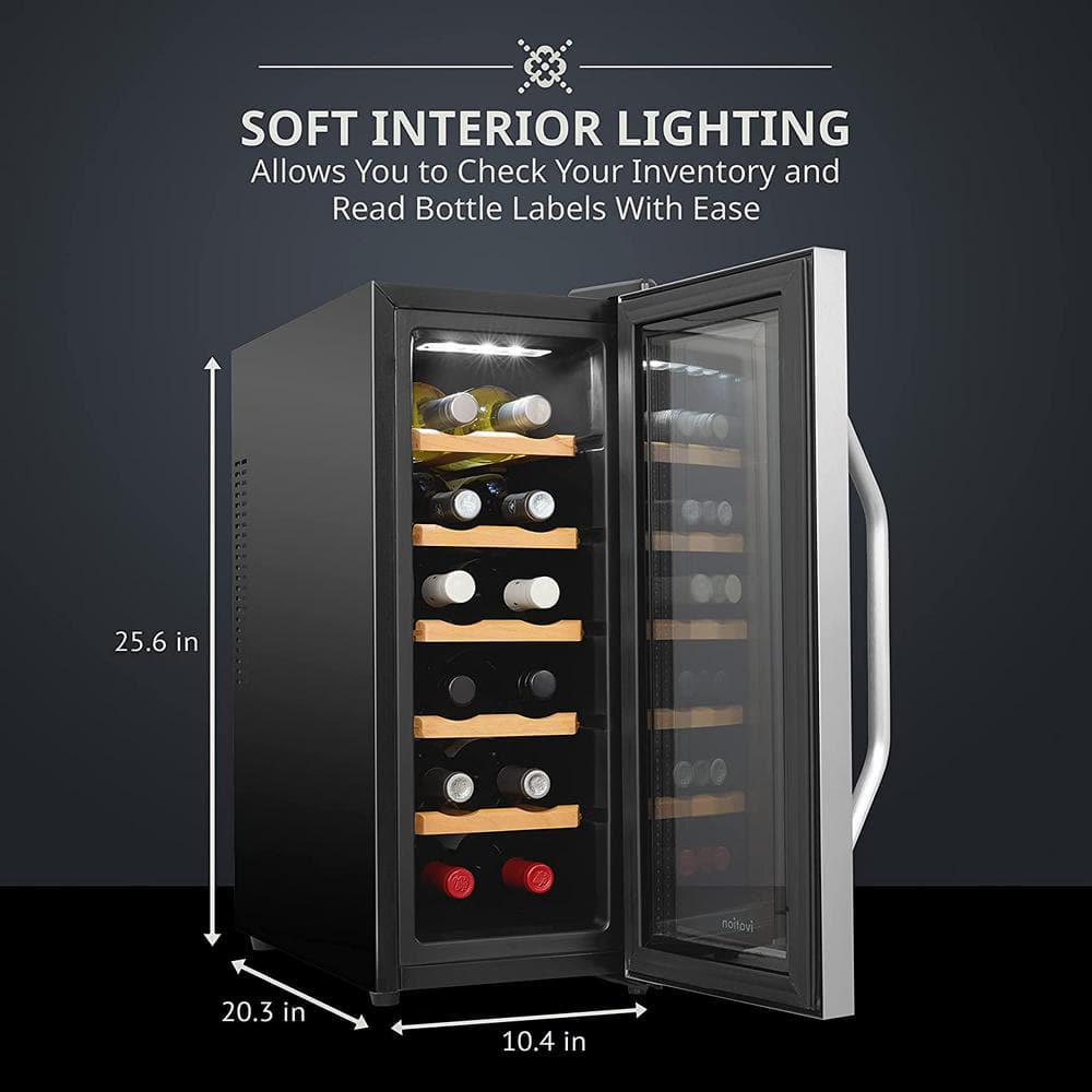 Ivation Thermoelectric 12Bottle Free Standing Wine Cooler  Stainless Steel