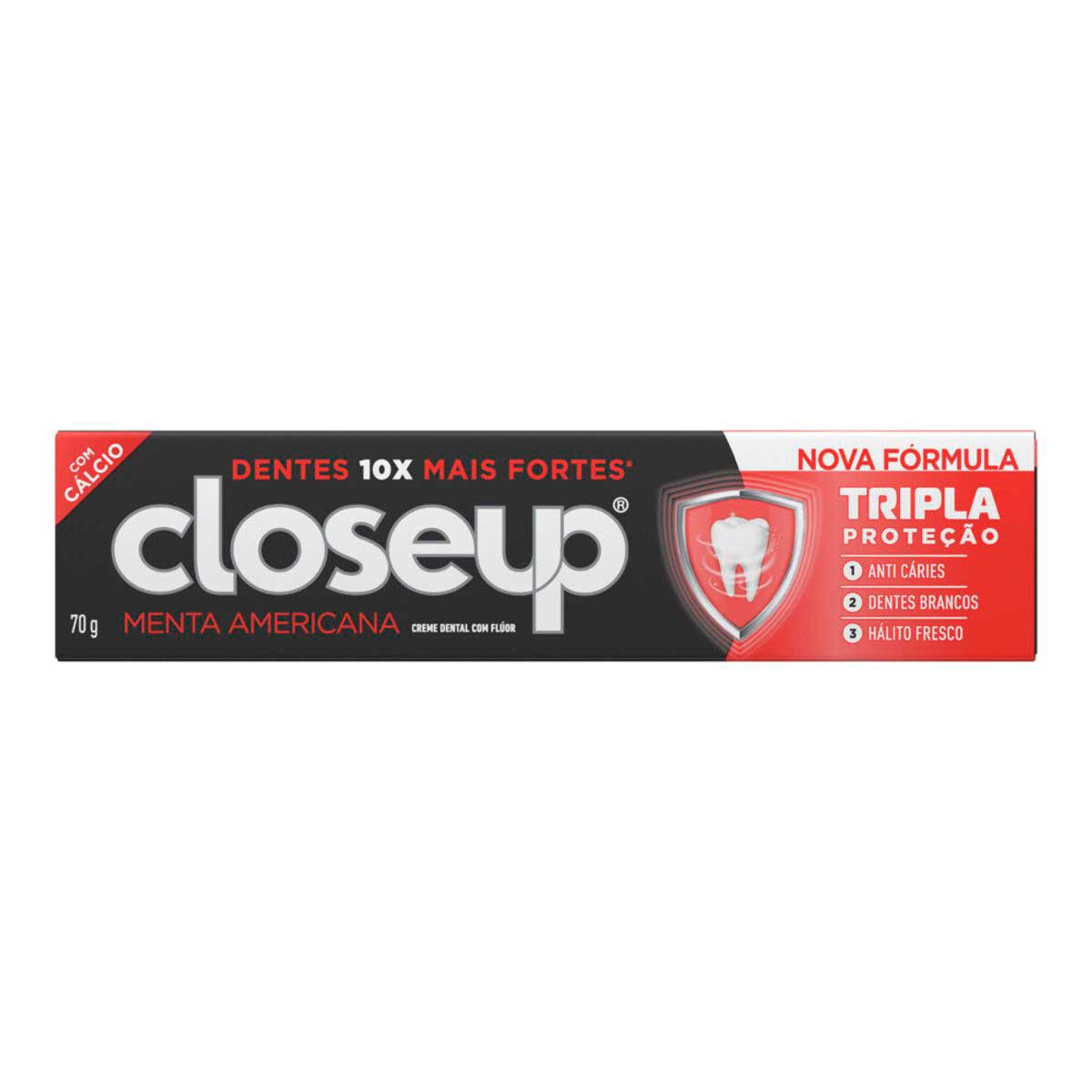 Creme Dental Close Up Tripla Protecao Menta Americana 70g