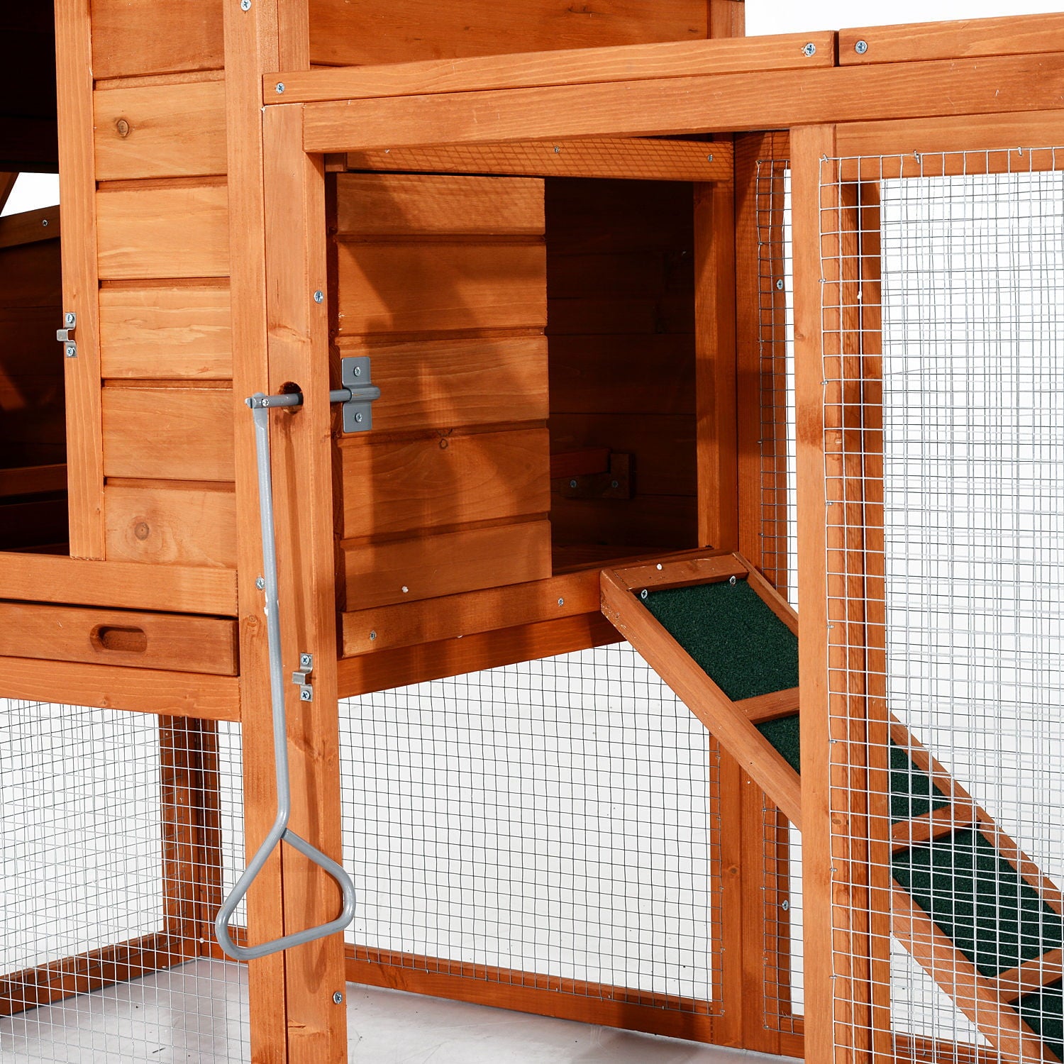 Pawhut Dual Backyard Chicken Coops With Outdoor Ramps And Nesting Boxes， 124