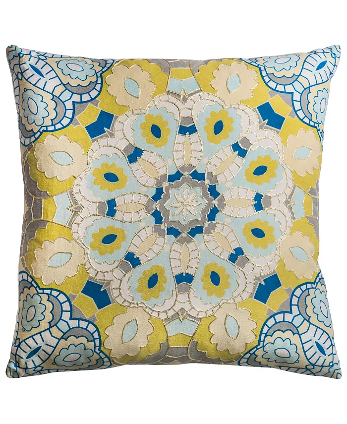 Rizzy Home Medallion Polyester Filled Decorative Pillow， 20