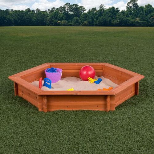 Creative Cedar Designs Hexagon Wooden Sandbox 5' x 4'