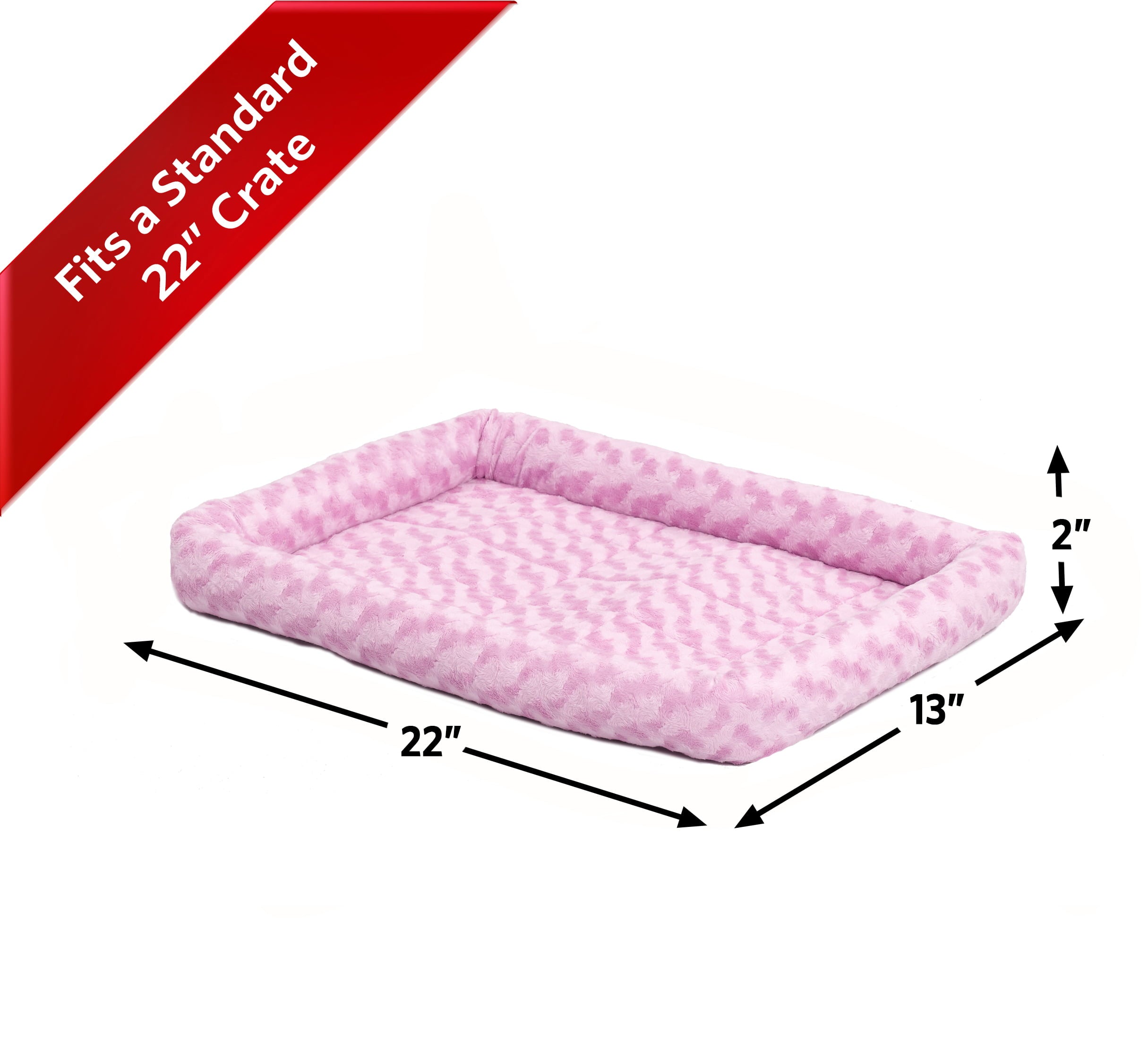 MidWest QuietTime Pet Bed and Dog Crate Mat， Pink， 22