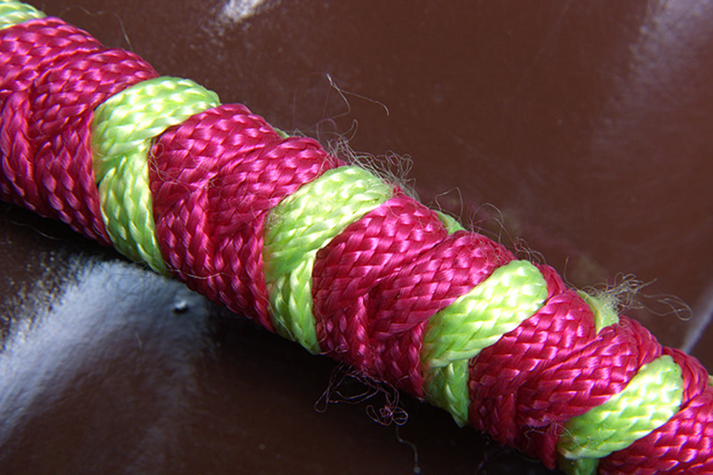 25CE Classic Equine Horse Two Tone  Nylon Halter Fuchsia Lime