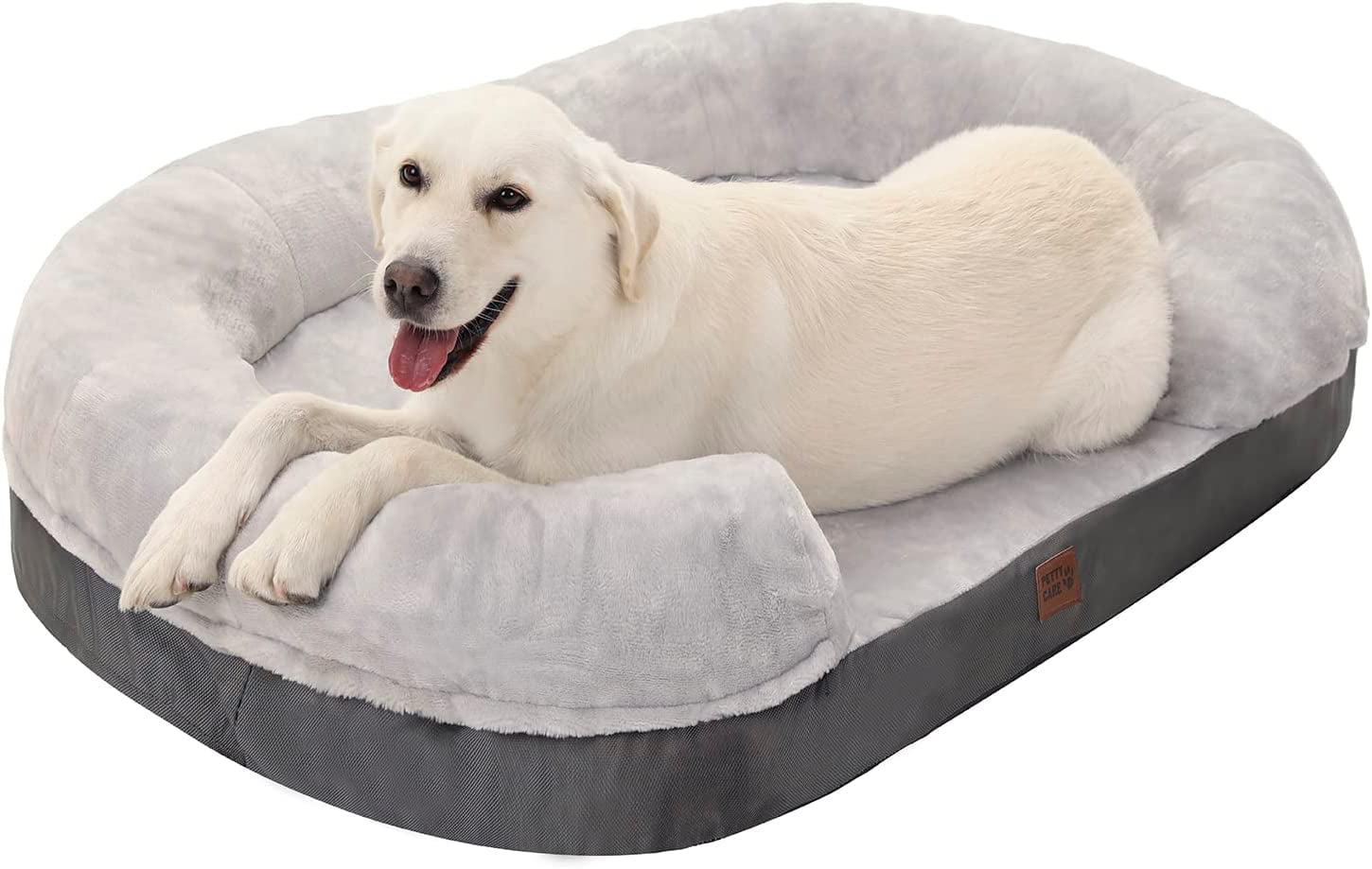 pettycare Memory Foam Dog Beds with Sides for Large Dogs， Orthopedic Washable Extra Large Dog Bed with Removable Cover， Waterproof XL Pet Bed with Nonskid Bottom