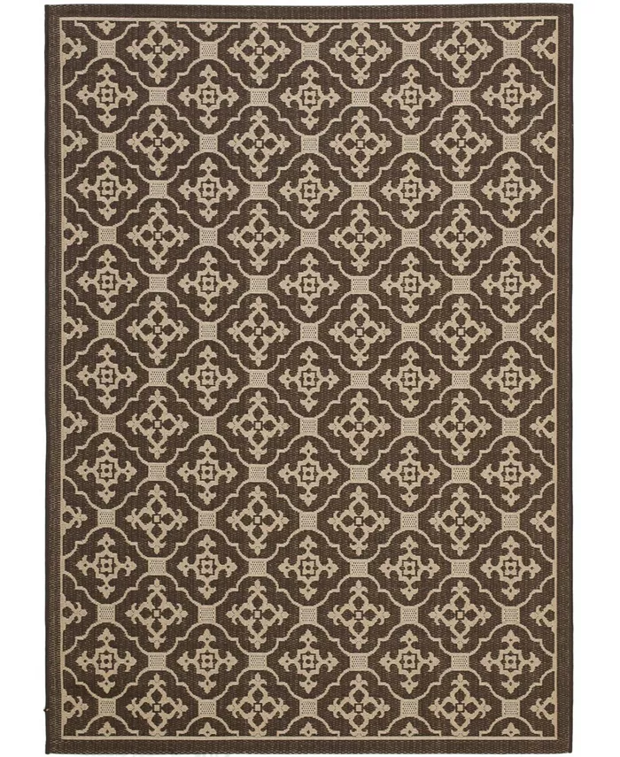 Safavieh Courtyard Chocolate and Cream 4' x 5'7
