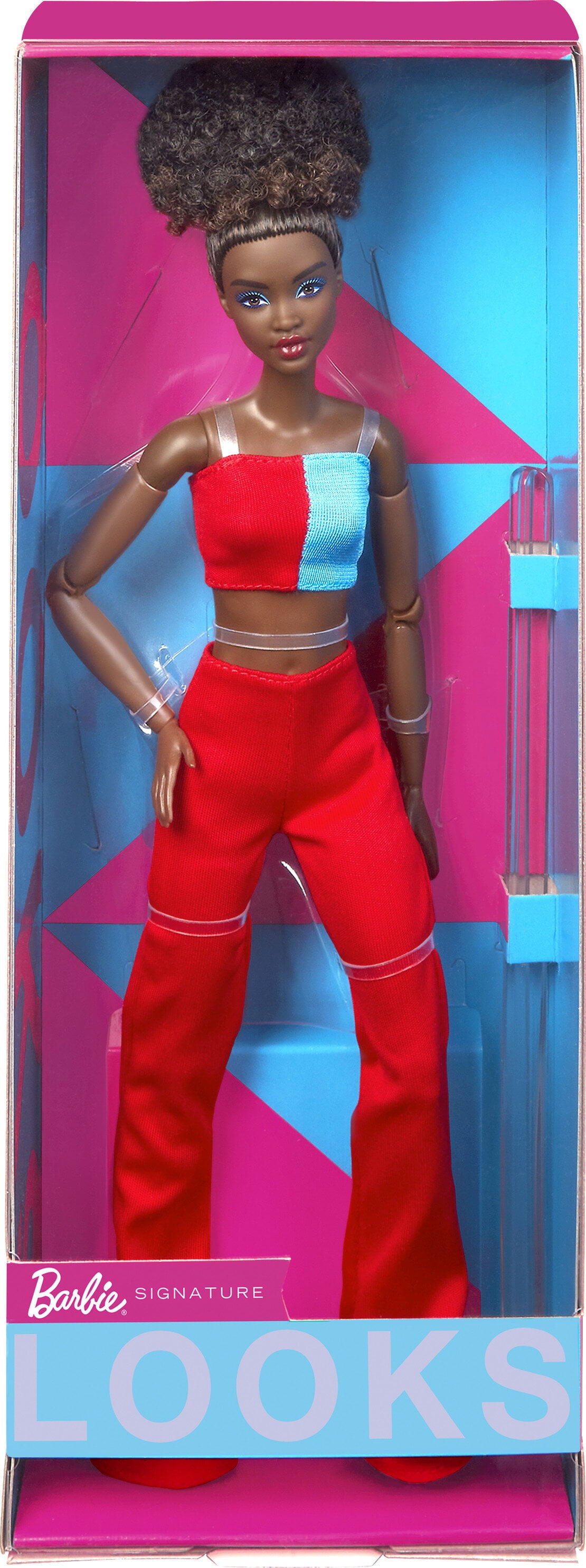 Barbie Looks Doll, Natural Black Hair, Color Block Crop Top