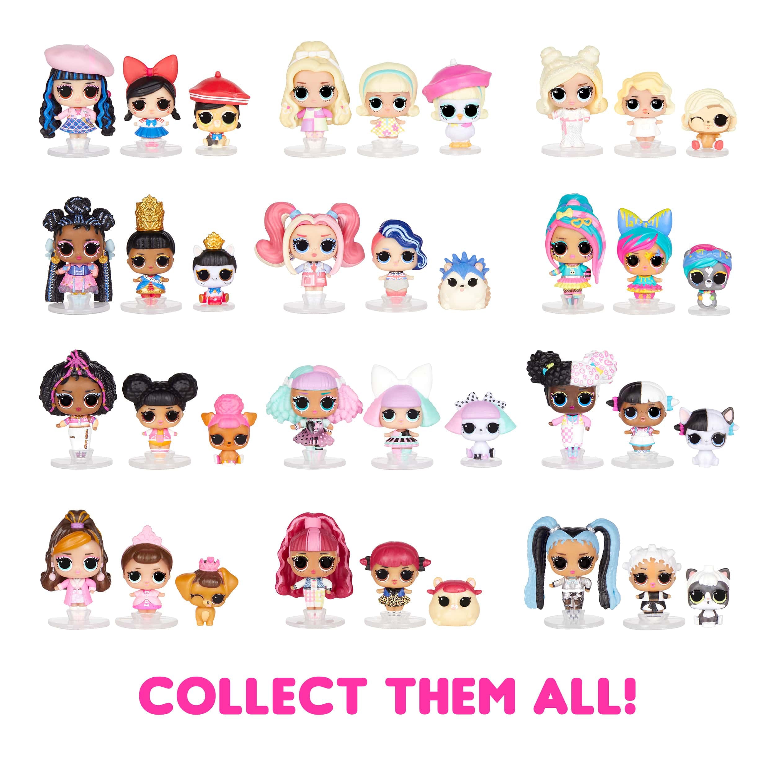 Mini L.O.L. Surprise! Family- with 3 Dolls, Surprises, Mini Dolls, Collectible Dolls, Ball Playset, Mini Tween Fashion Dolls- Great Gift for Girls Age 4+