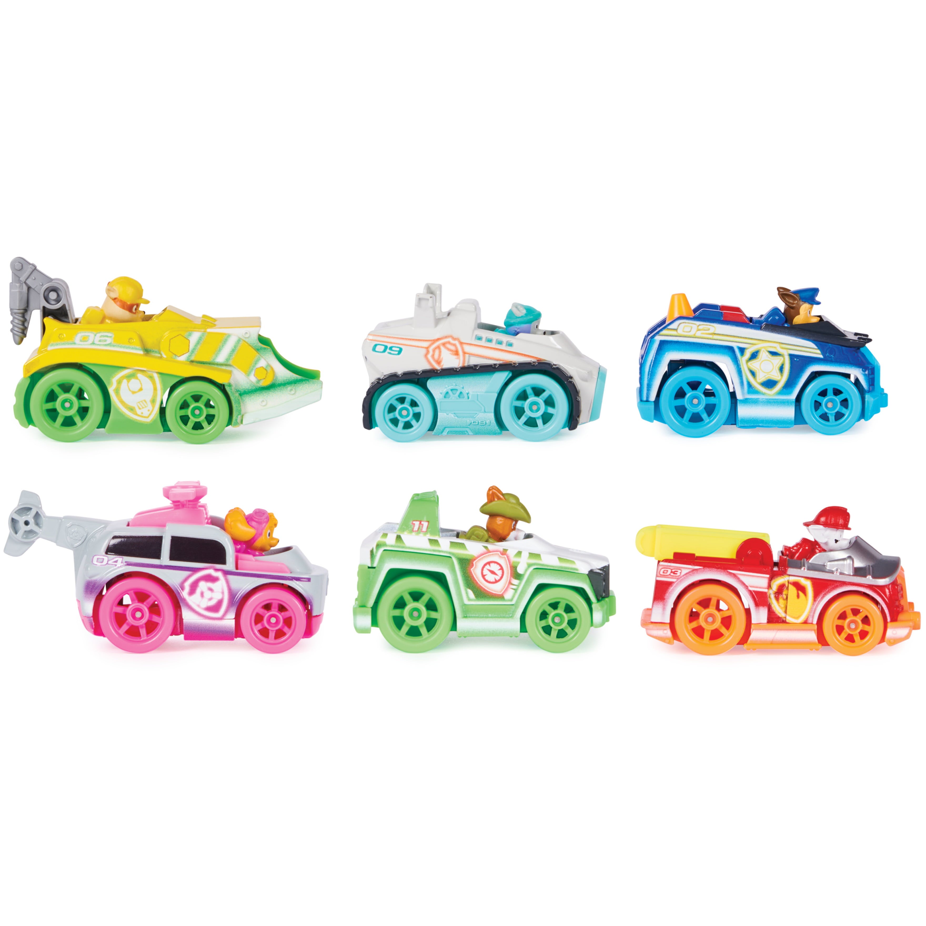 PAW Patrol， Neon Rescue 6-Piece Gift Pack Die-Cast Vehicles， 1:55 Scale， For Ages 3 and up
