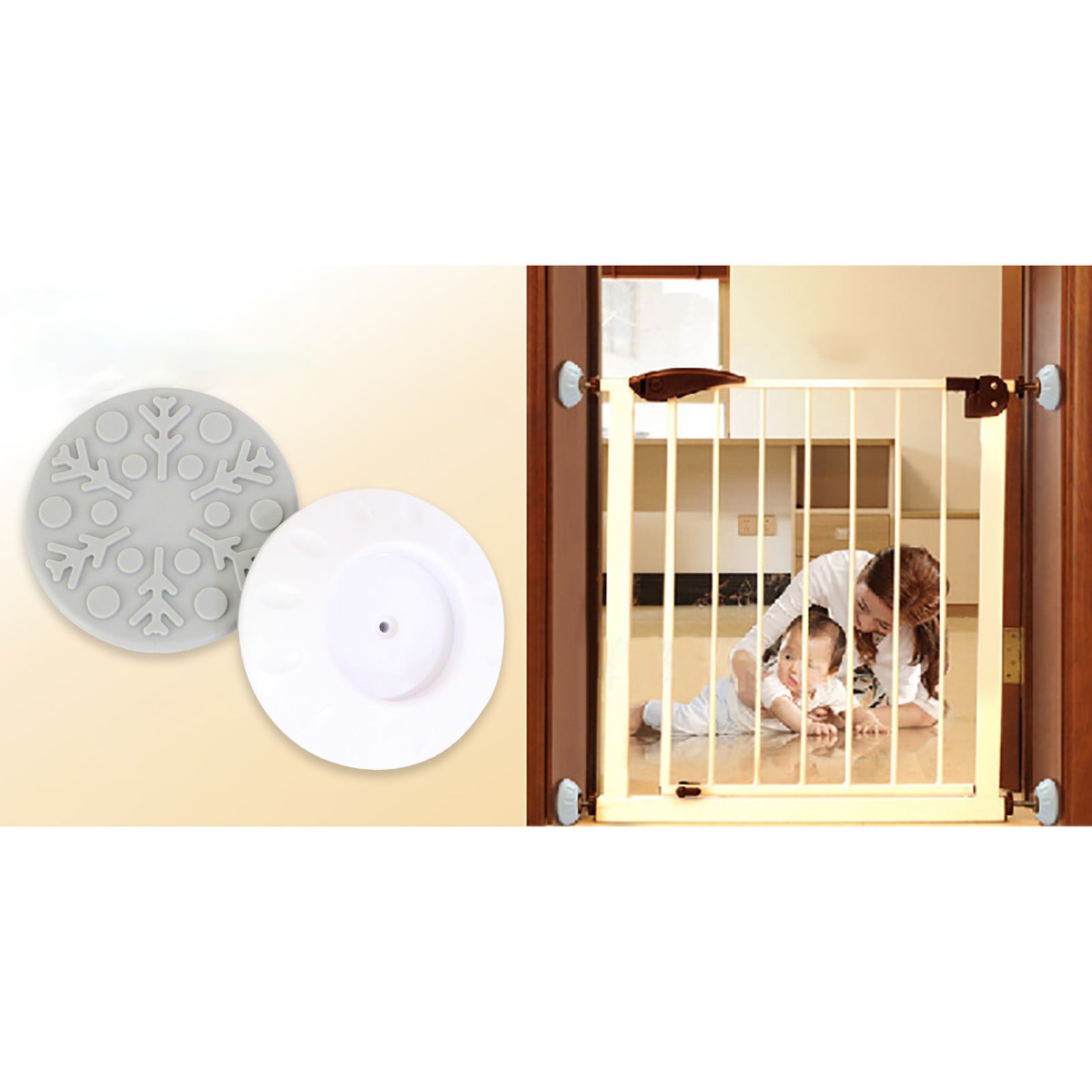 WANYNG 4Pcs Doorway Gate Wall Protector Free Punch Safety Wall Insurance Guard Water Filter Sink Faucet Stainless Steel