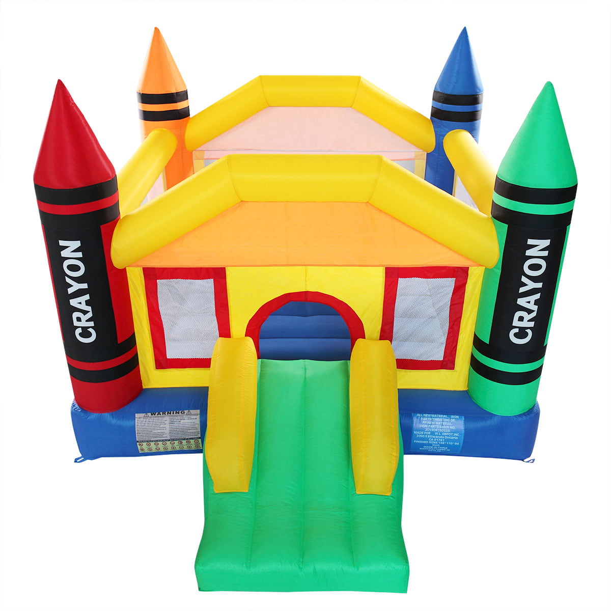 Inflatable Bounce House Castle， Safe Entrance Opening Bouncy House for Kids Outdoor Activity Party Theme Castle and Jump Game