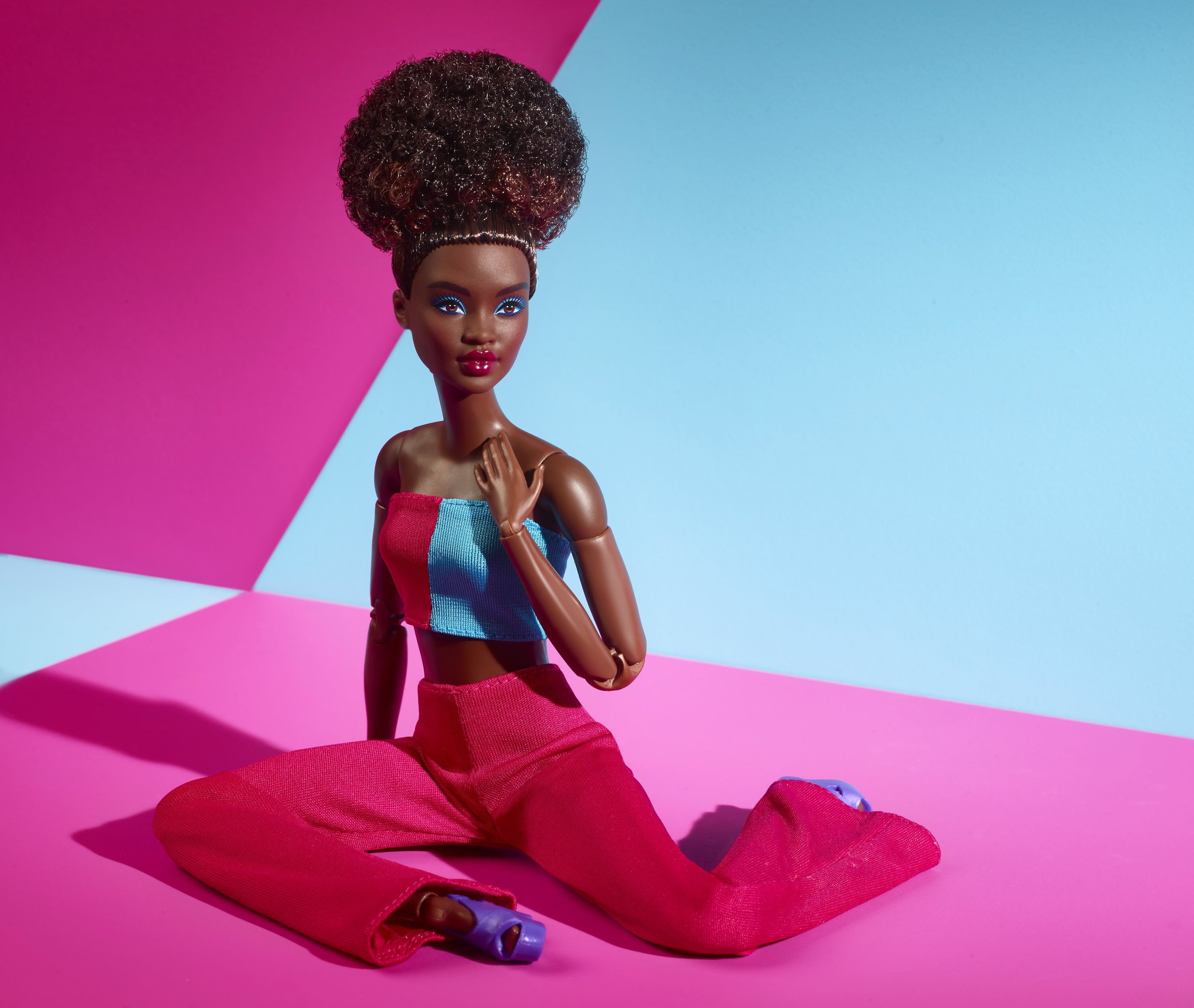 Barbie Looks Doll, Natural Black Hair, Color Block Crop Top