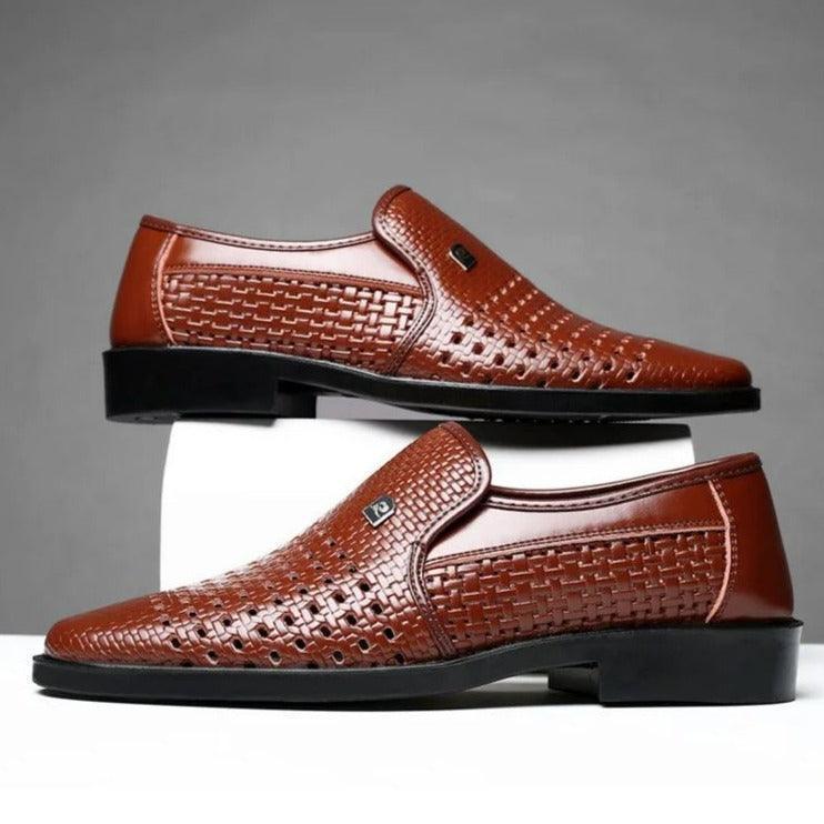 Sapato Social Imperium™ em Couro Texturizado Estilo Pele de Cobra  / Luxo e Conforto para Homens de Sucesso!