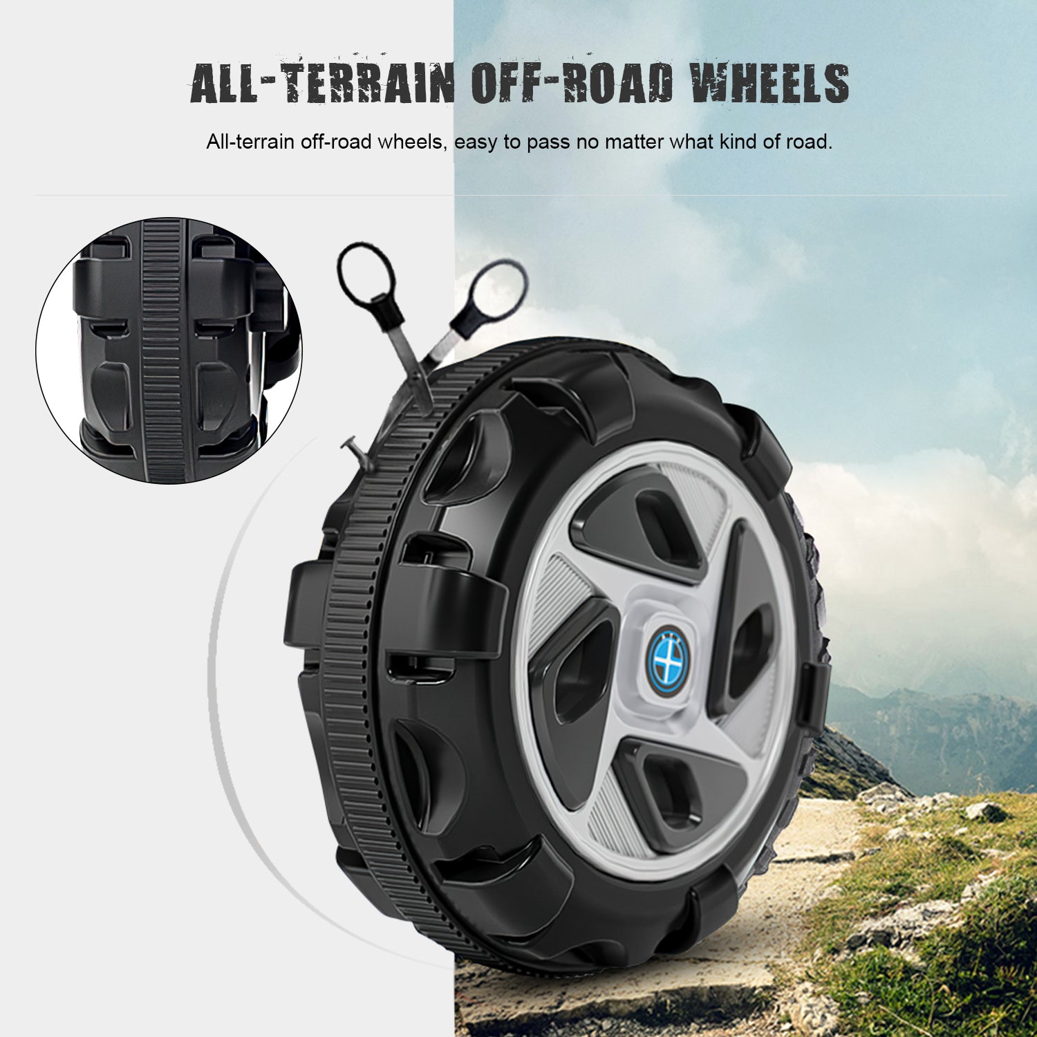 Werseon 6V Kids Ride-On Electric ATV， 4-Wheeler Quad Car Toy with LED Headlights， Bluetooth