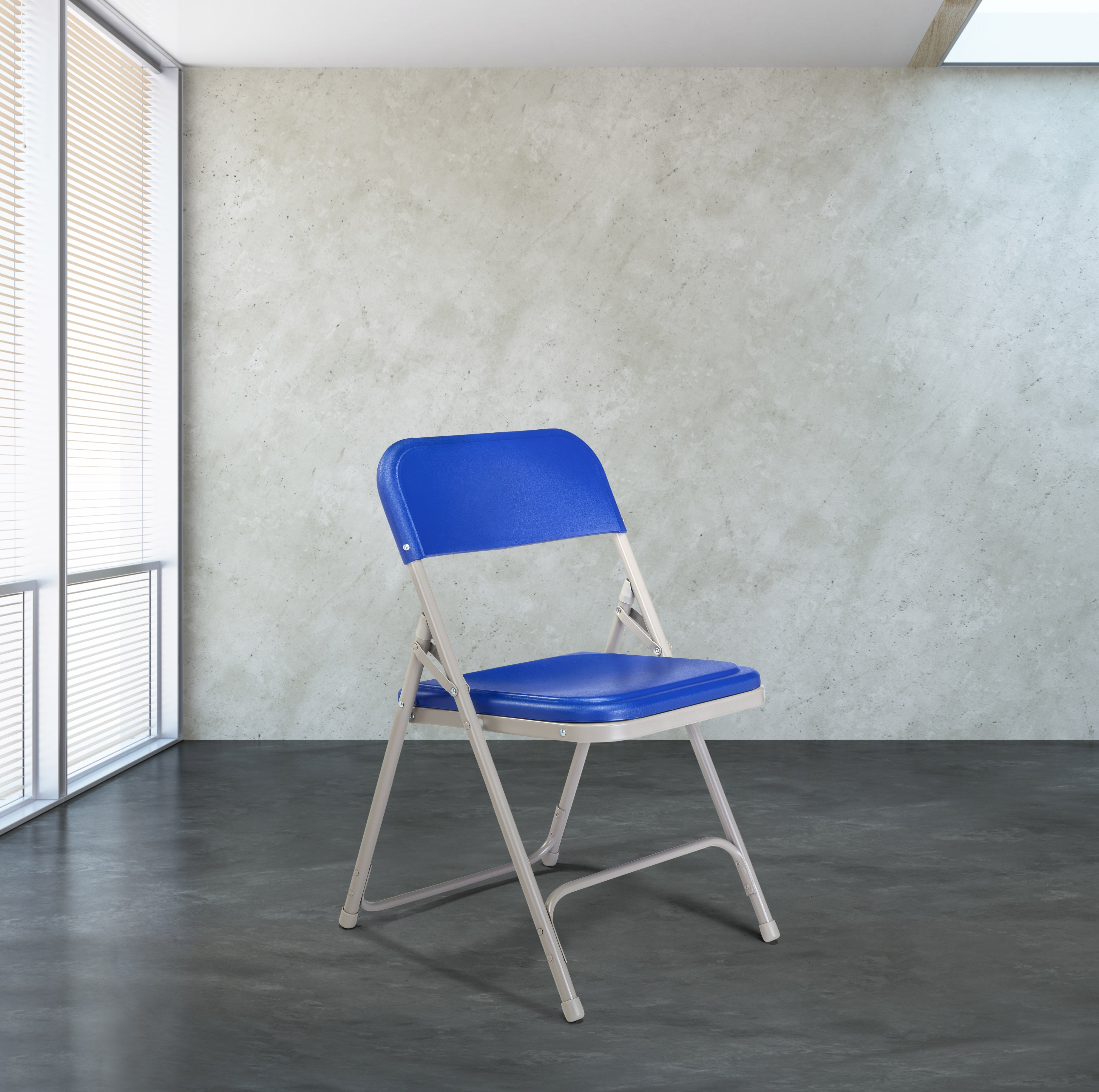 (Pack of 4) NPS 800 Series Premium Lightweight Plastic Folding Chair, Blue