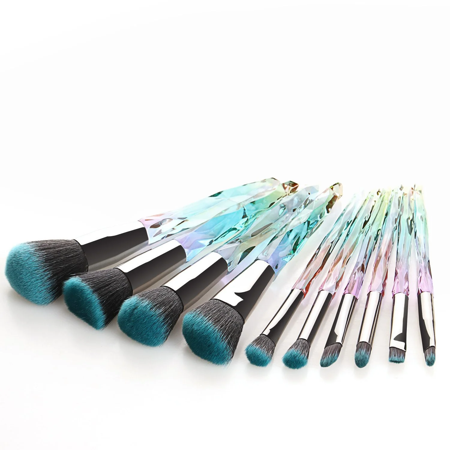 10 pcs Custom Private Label Diamond Makeup Brush Set