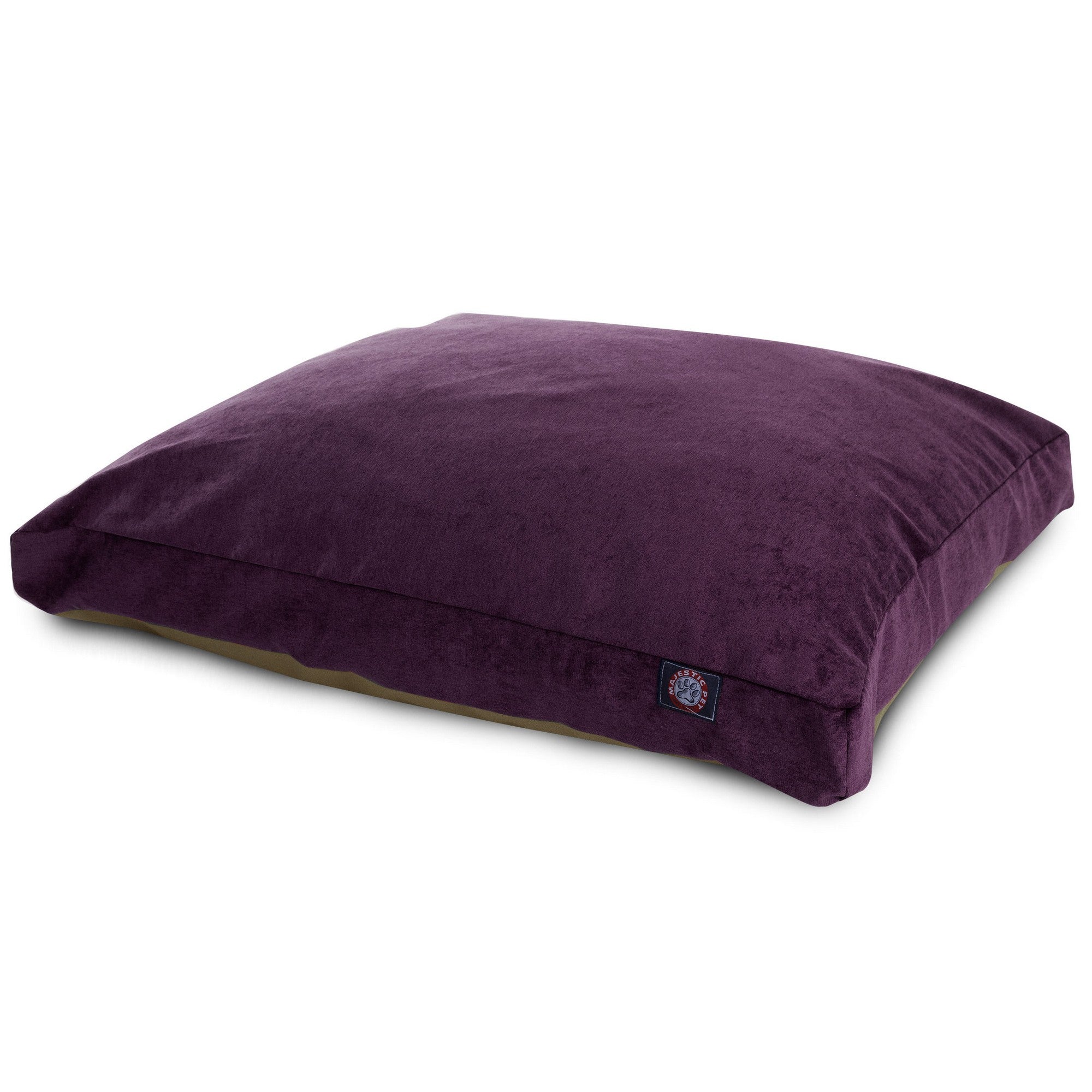 Majestic Pet | Villa Velvet Shredded Memory Foam Rectangle Pet Bed For Dogs， Removable Cover， Aubergine， Small