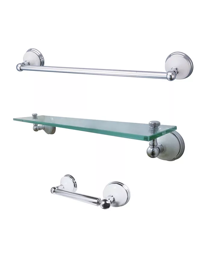Kingston Brass Traditional Victorian 3-Pc. Bathroom Accessory Set in Polished Chrome