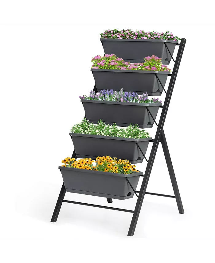 Costway 4 FT Vertical Raised Garden Bed 5-Tier Planter Box