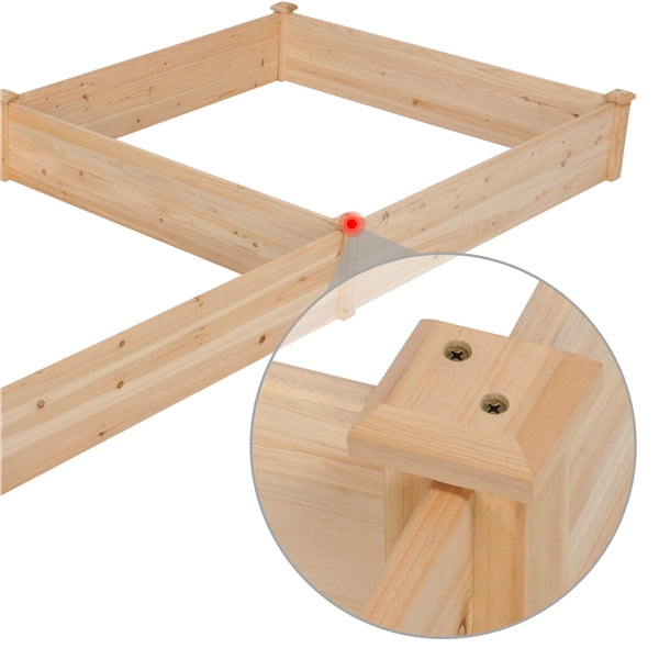 Yaheetech Wooden Raised Garden Bed Simple Planter Patio Yard Greenhouse Dividable Separate Parts for Vegetable Flower Planting Outdoor Indoor