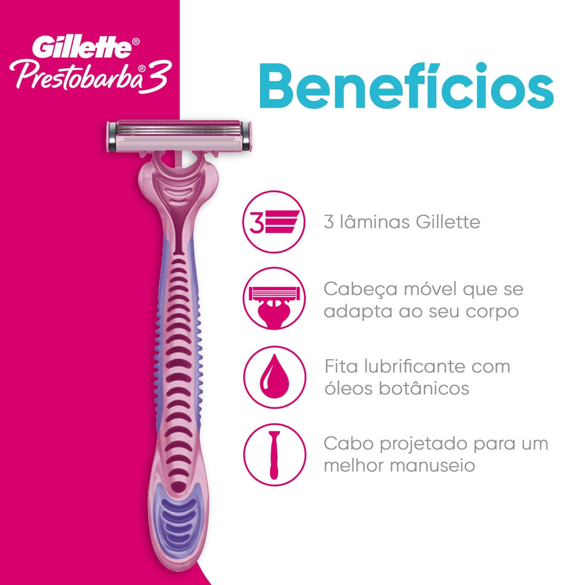 Aparelho de Depilar Gillette Prestobarba3 2 Unidades