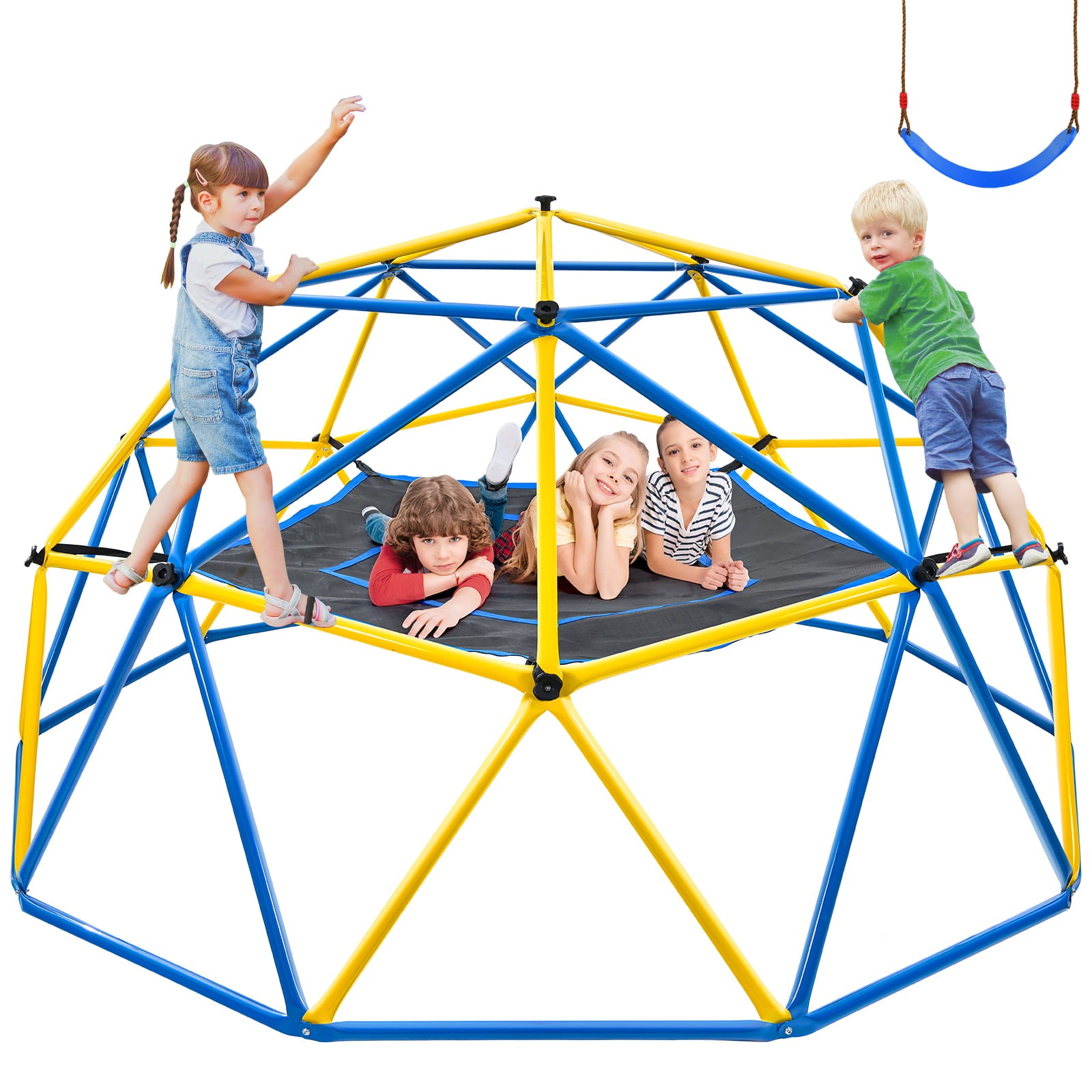 JUGADER 10' Climbing Dome with Swing and Hammock for Kids