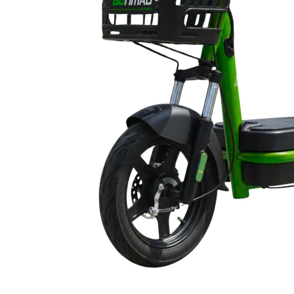 Bicicleta Elétrica Aço Joy City 350W Aro14 Compacta Urbana Dropp - Preto/Verde