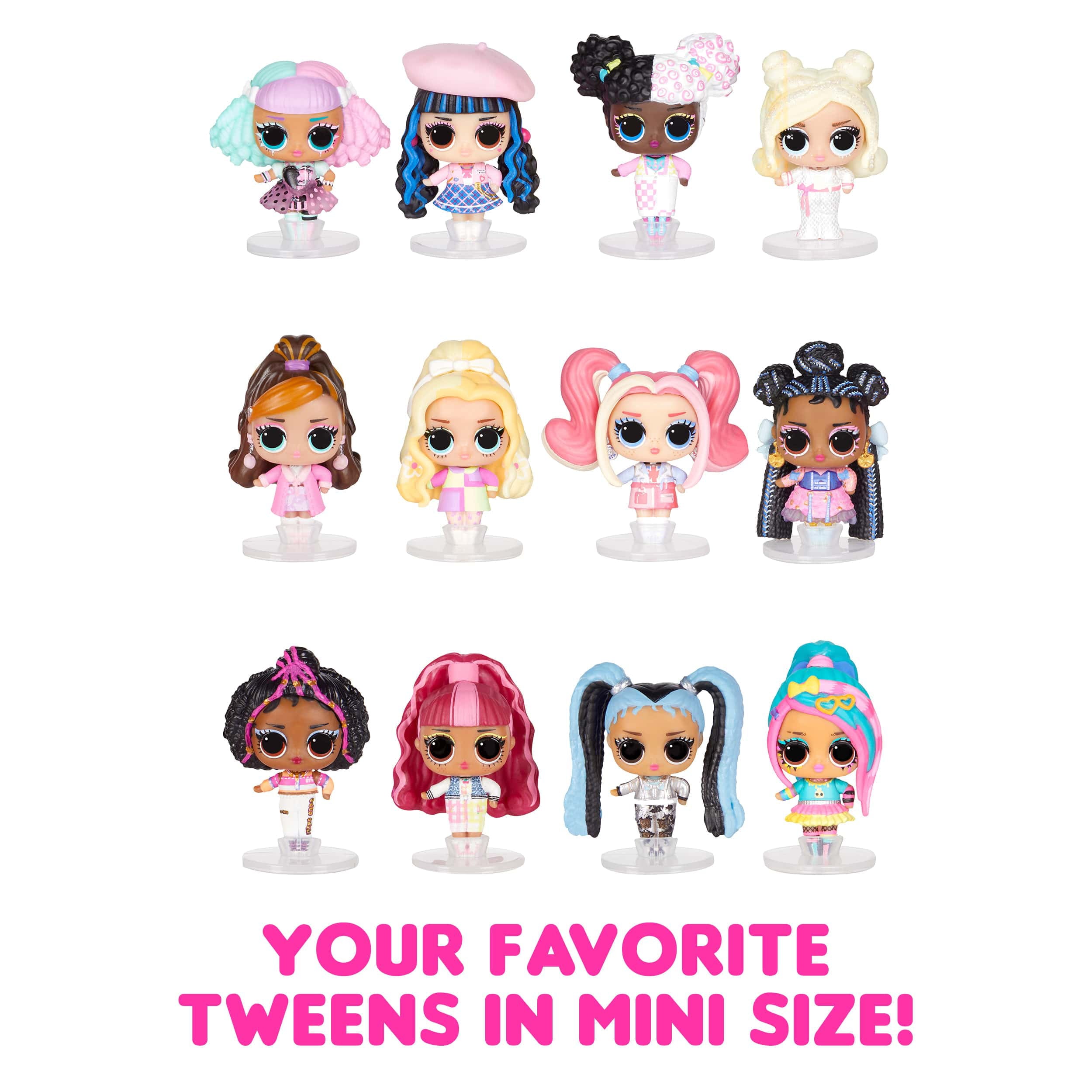 Mini L.O.L. Surprise! Family- with 3 Dolls, Surprises, Mini Dolls, Collectible Dolls, Ball Playset, Mini Tween Fashion Dolls- Great Gift for Girls Age 4+