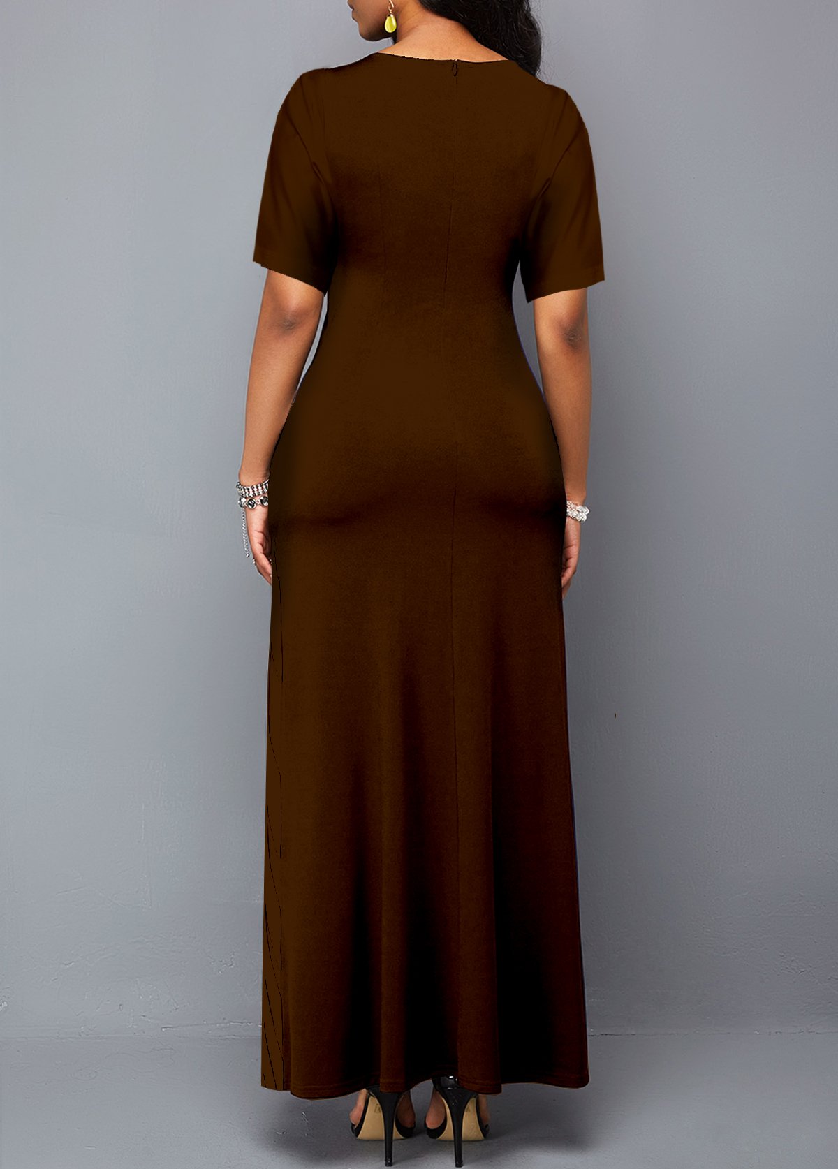 Short Sleeve Round Neck Leopard Dress