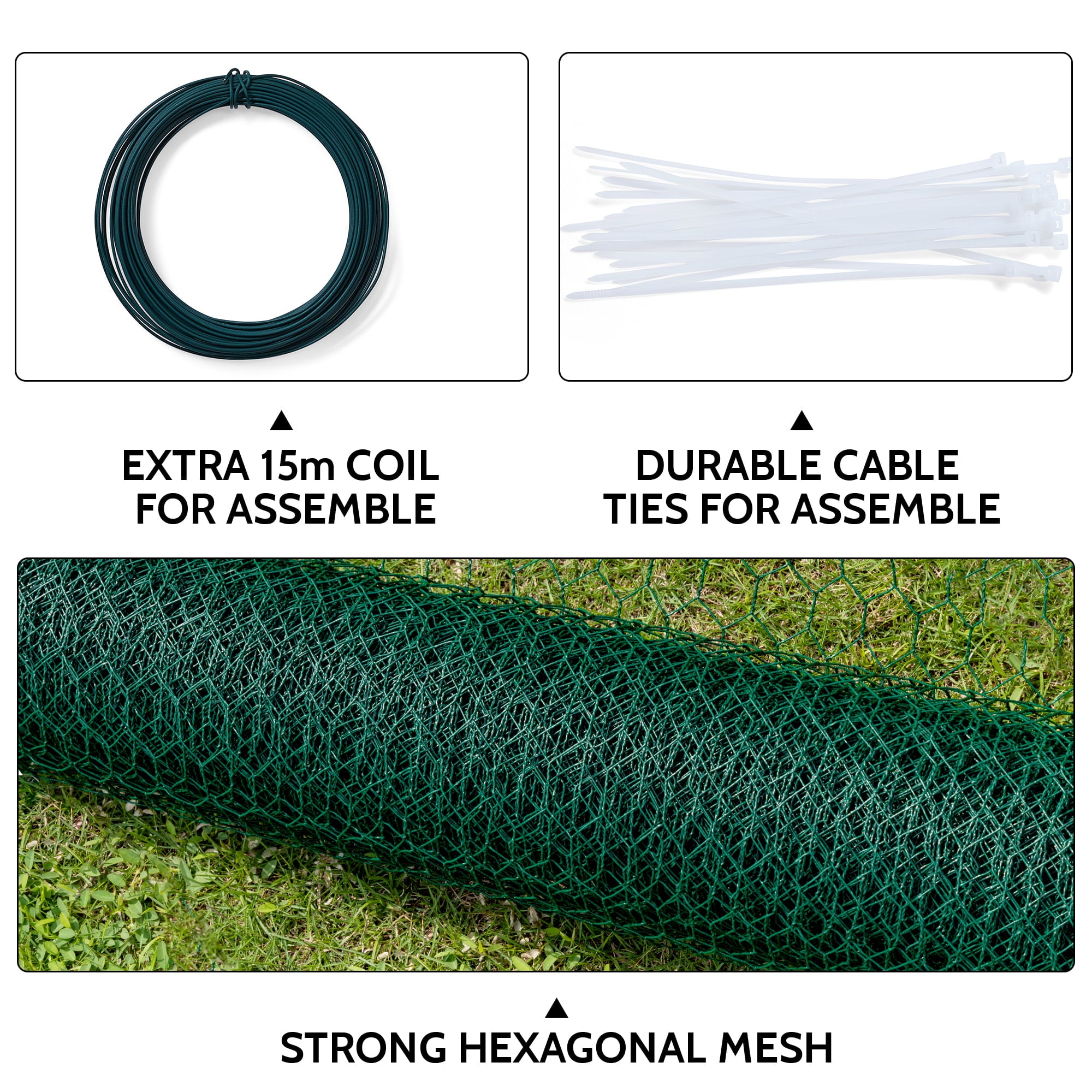 TOETOL Large Metal Chicken Coop， Walk in Poultry Cage Chicken Run with PE Cover