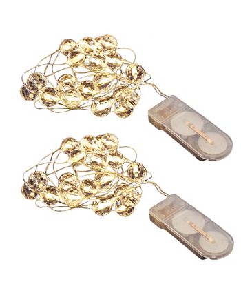Macy's Lumabase Set of 2， 40 White Crystal Ball Mini String Lights