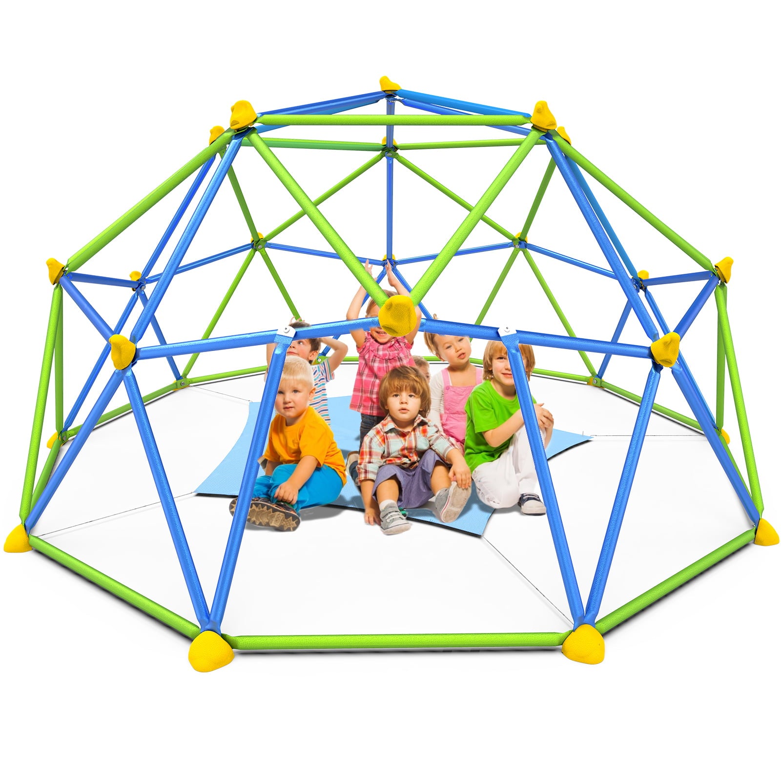 GIKPAL 3-in-1 Dome Climber，10FT Outdoor Dome Climbing for 3-10 Kids Play Center with 3D Assembly Video， Supporting 1000lbs Jungle Gym  Rugged and Funning Playground Equipment