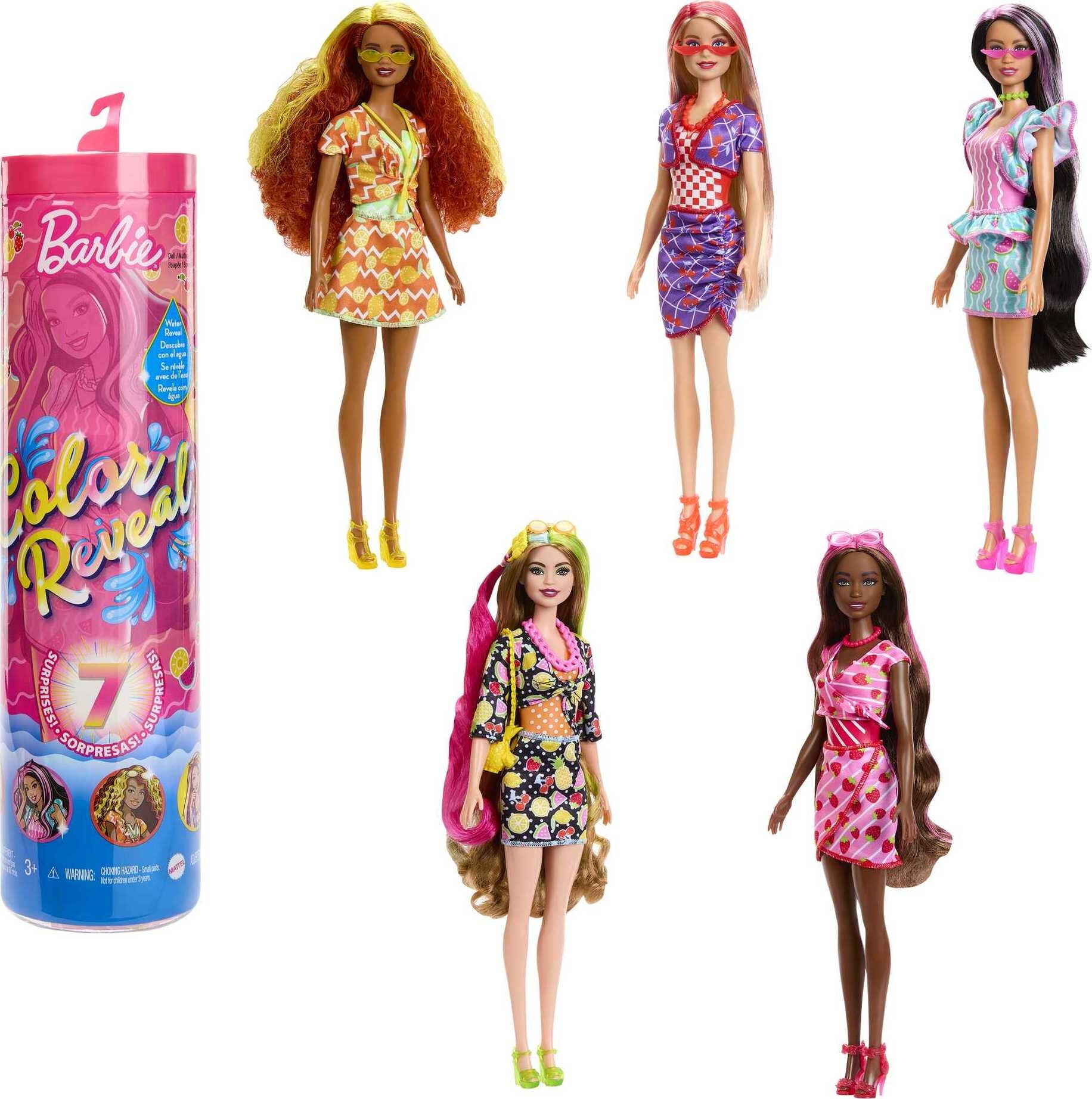 Barbie Color Reveal Scented Sweet Fruit Fashion Doll with Accessories & Color Change (Styles May Vary)