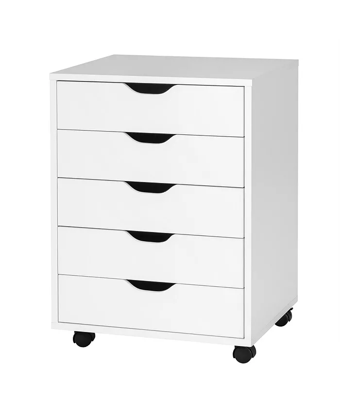Costway 5 Drawer Chest Storage Dresser Floor Cabinet Organizer