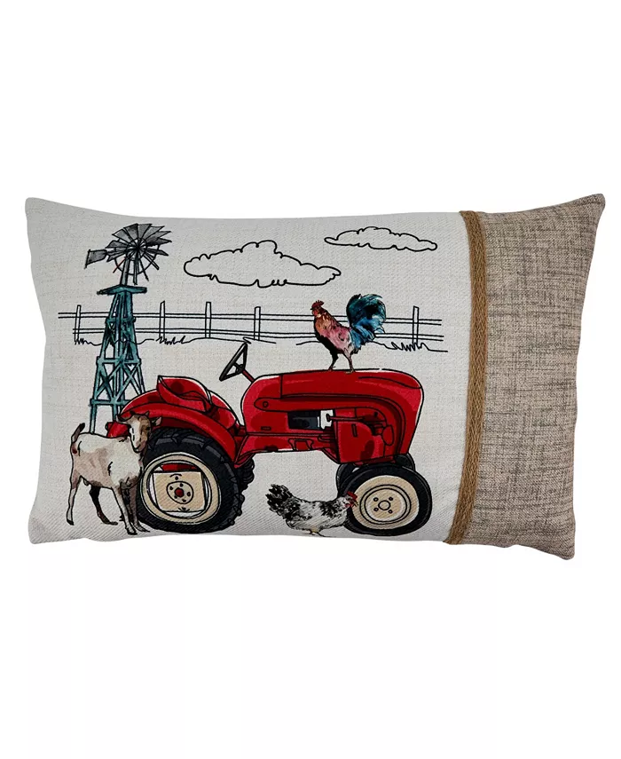 Saro Lifestyle Farm Tractor Decorative Pillow， 13