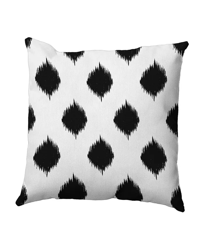 E by Design 16 Inch Black Decorative Geometric Throw Pillow