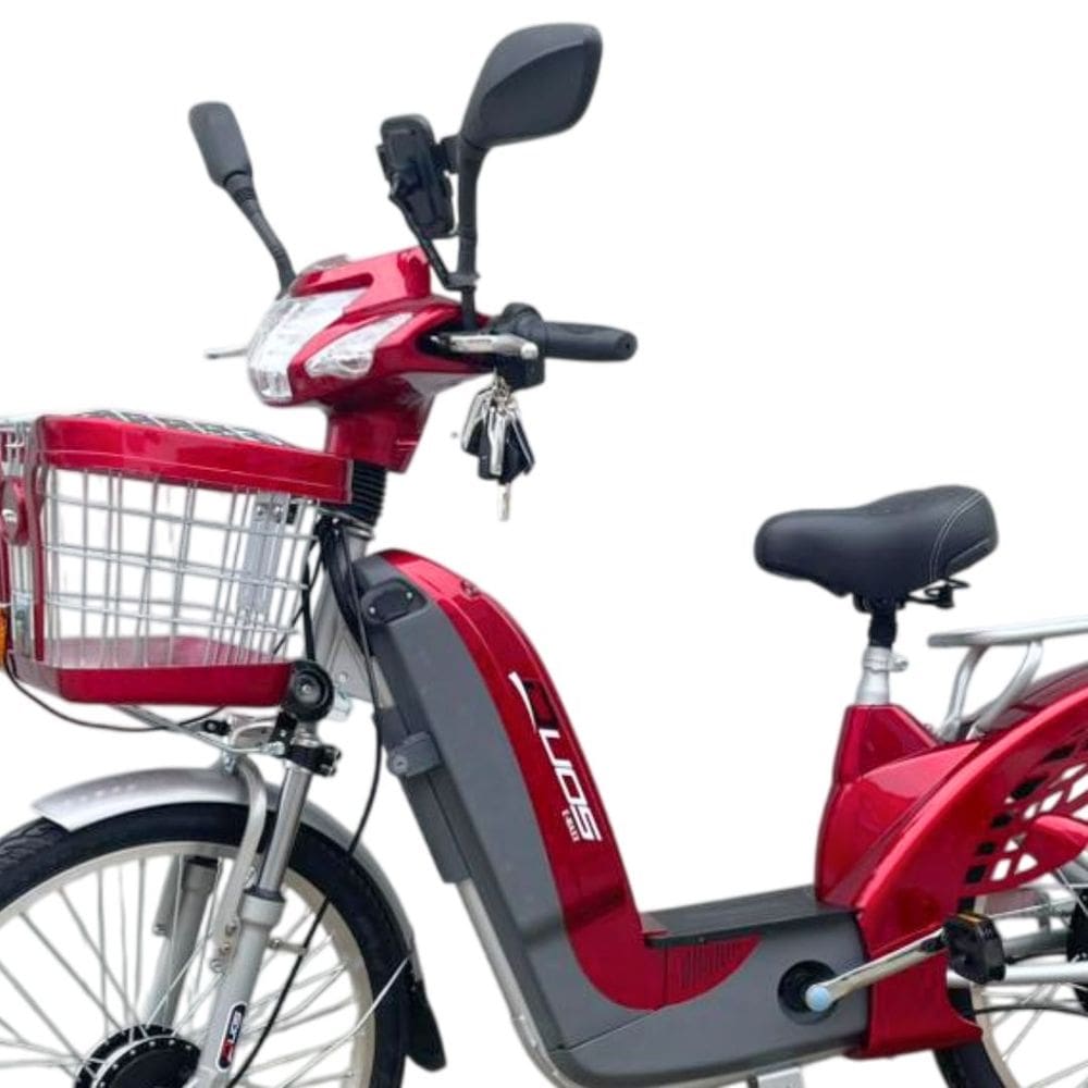 Bicicleta Elétrica E-Maxx Duos 800W Entrada USB Alarme e Seta cor Cereja