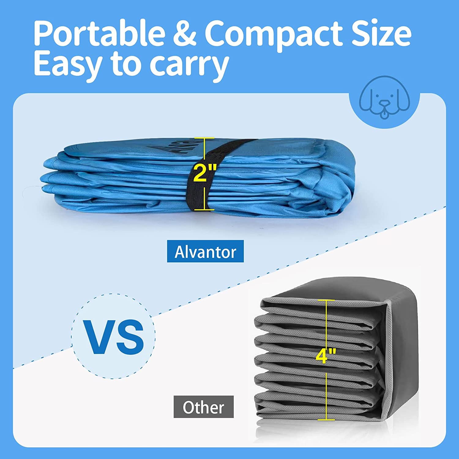 Alvantor Pet Swimming Pool Dog Bathing Tub Kiddie Pools Cat Puppy Shower Spa Foldable Portable Indoor Outdoor Pond Ball Pit 63