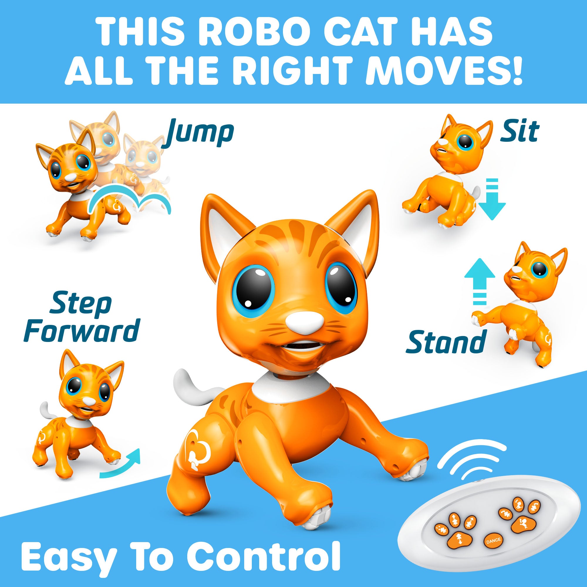 Robo Pets Robot Cat Toy with STEM Interactive Hand Motion Gestures