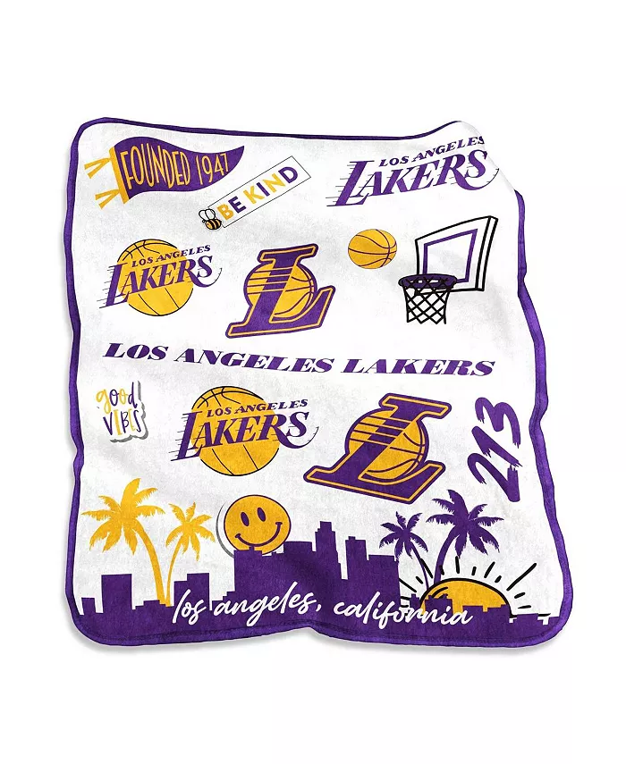 Logo Brands Los Angeles Lakers 50'' x 60'' Native Raschel Plush Throw Blanket