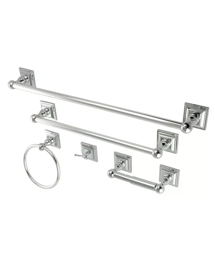 Kingston Brass Serano 5-Pc. Bathroom Accessory Set in Polished Chrome