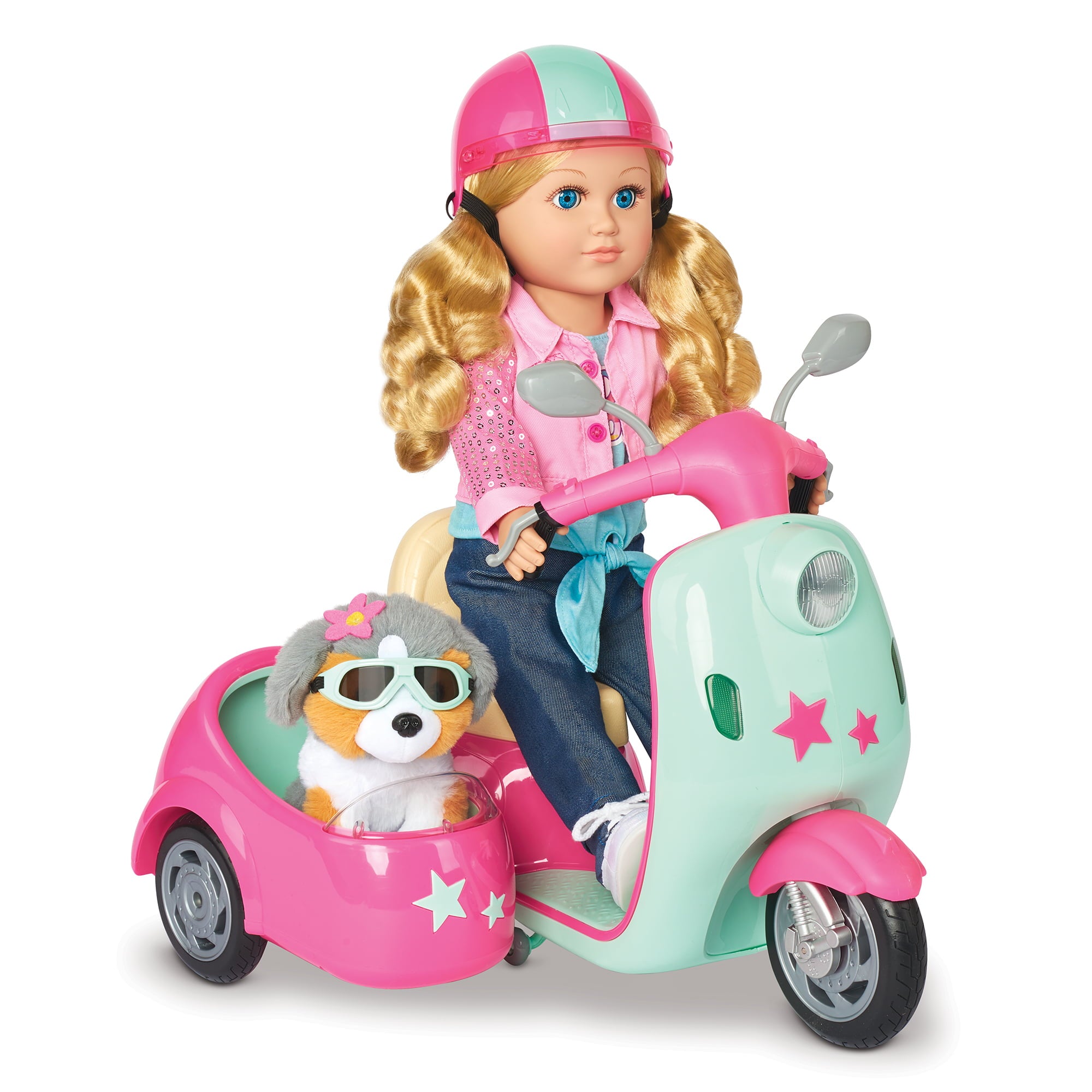 My Life As RC Scooter with Detachable Sidecar for Riding Buddy for 18” Doll