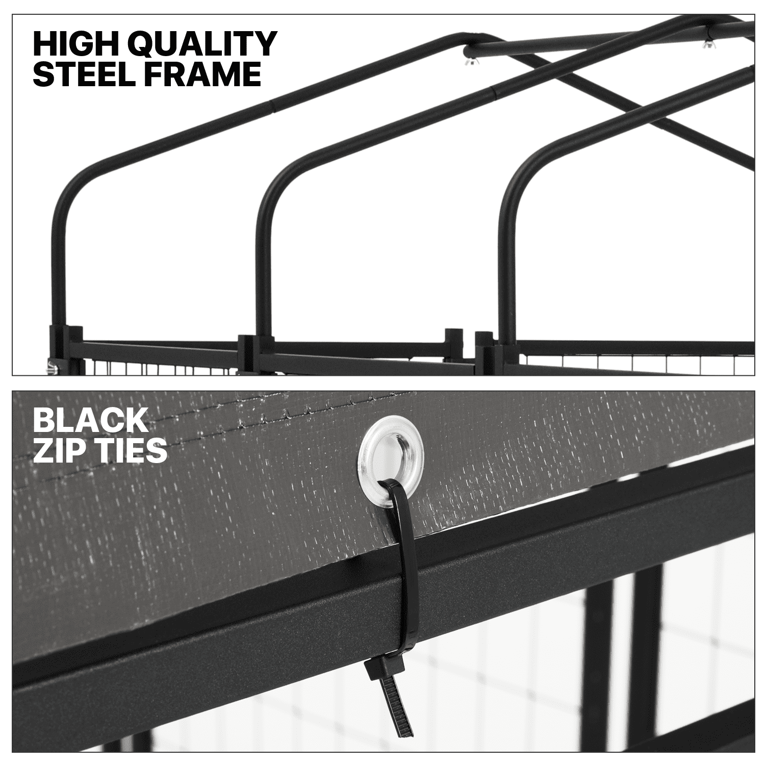 MoNiBloom 4ft x 4.25ft x 4.5ft Outdoor Dog Kennel with UV Protection Waterproof Cover and Roof， 8 Panels Welded Dog Pen Dog Playpen Dog Enclosure for Medium Dogs