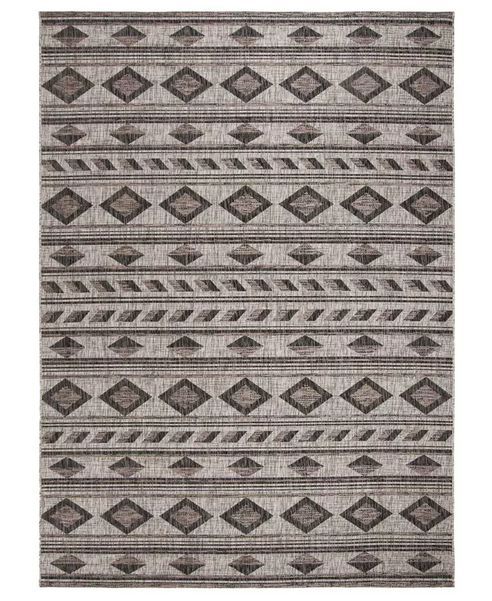 Safavieh Courtyard Gray and Black 8' x 11' Outdoor Area Rug