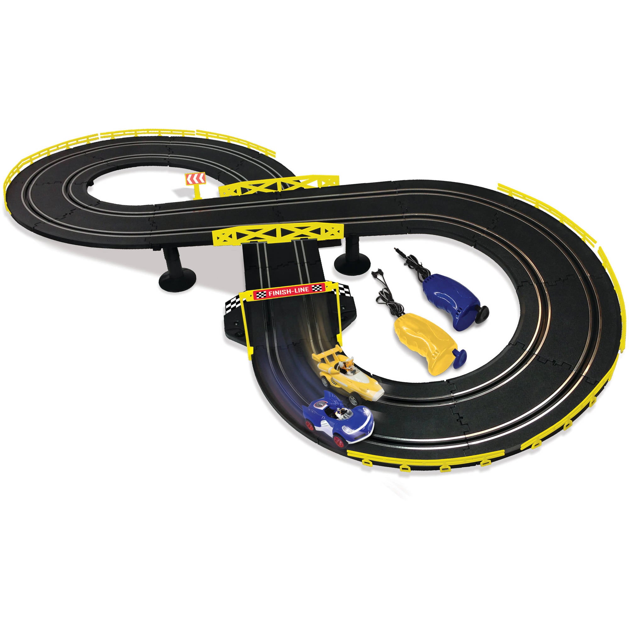 NKOK Sonic the Hedgehog All Stars Racing Transformed RC Slot Car Set Race Set - Sonic and Tails