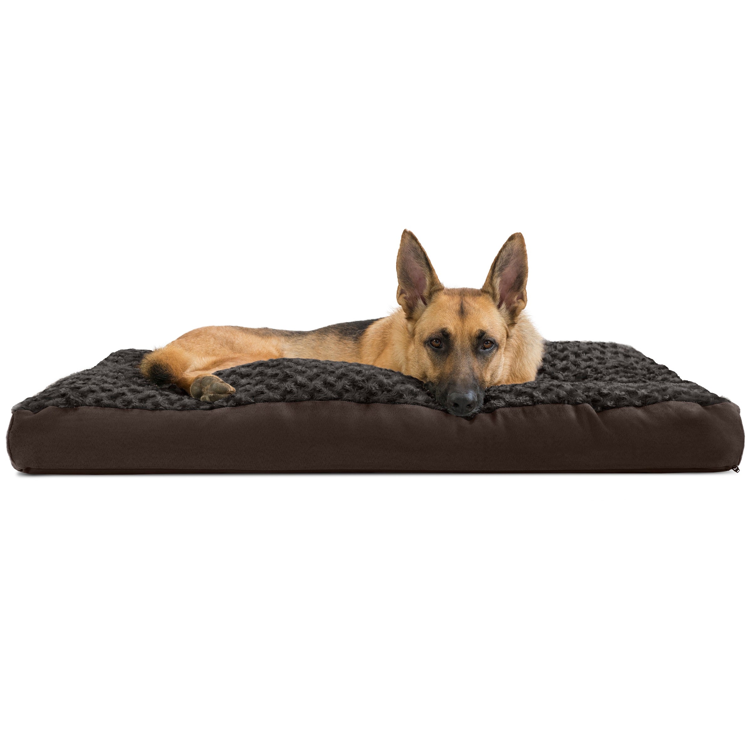 FurHaven Pet Products | Deluxe Plush Pillow Pet Bed for Dogs and Cats， Chocolate， Extra Large