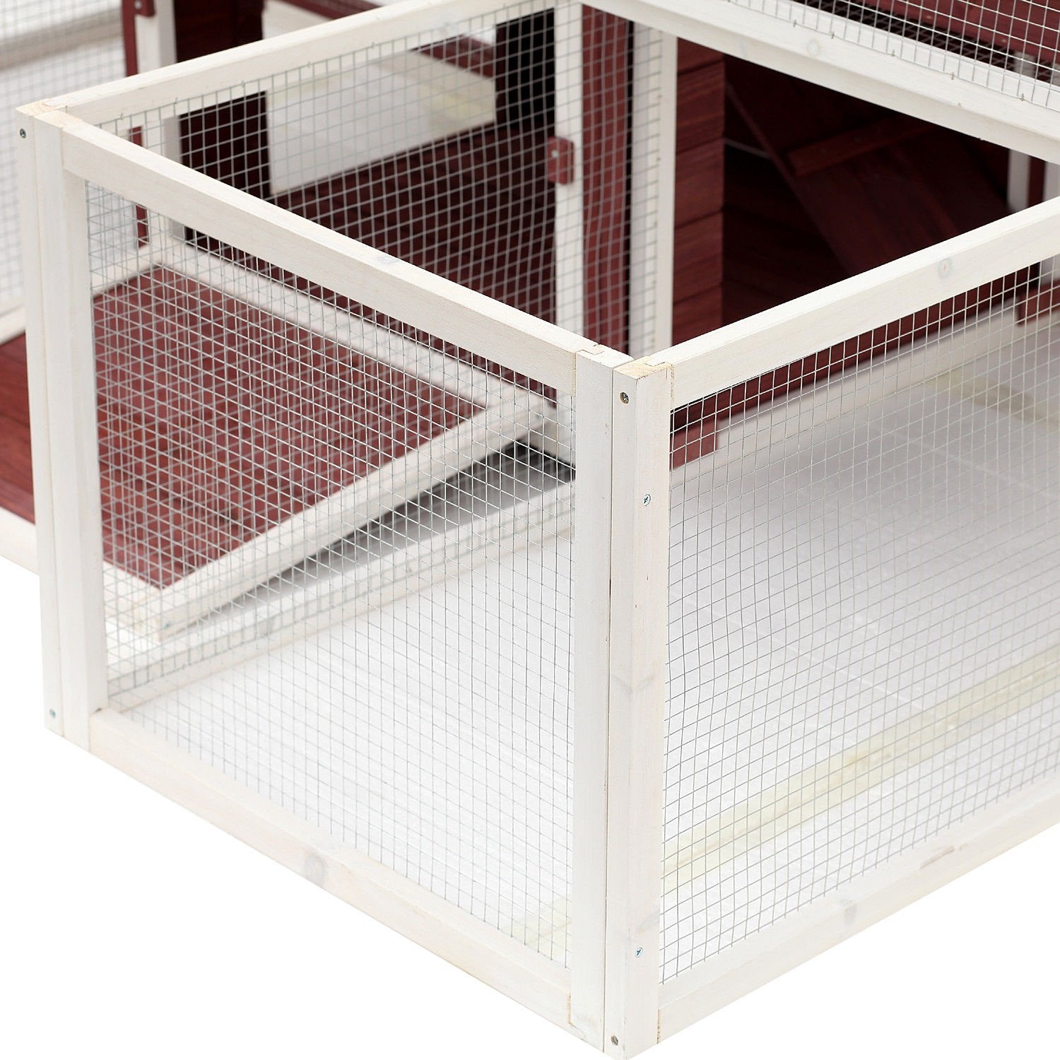 Pawhut Wooden Customizable Backyard Chicken Coop With Nesting Box and Runs， 114